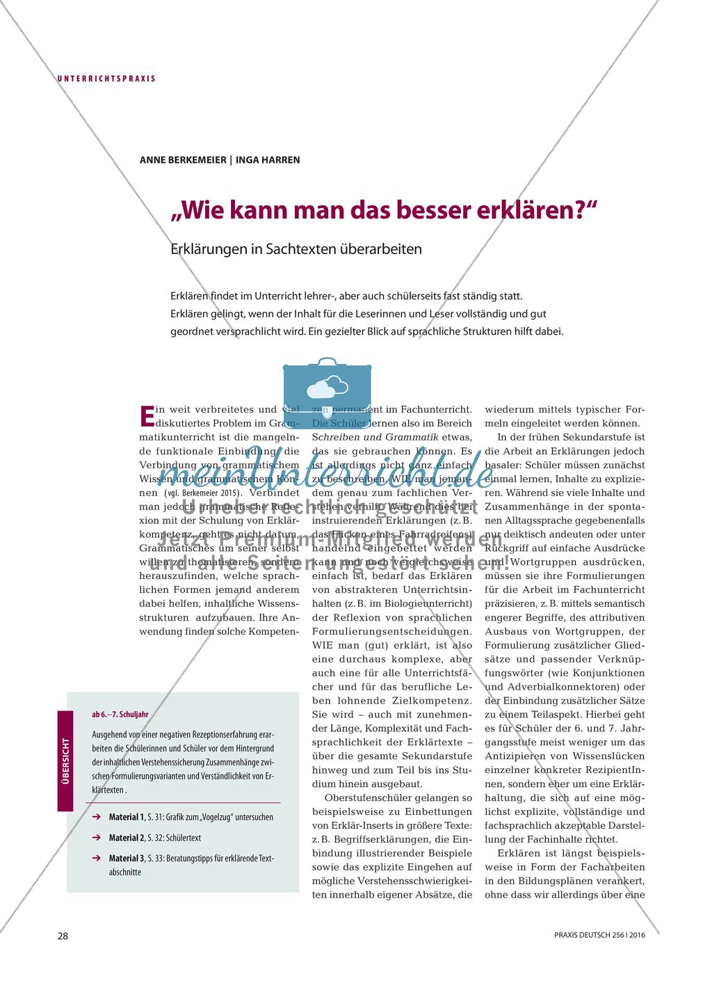 „Wie kann man das besser erklären?“ - Erklärungen in Sachtexten überarbeiten Preview 1