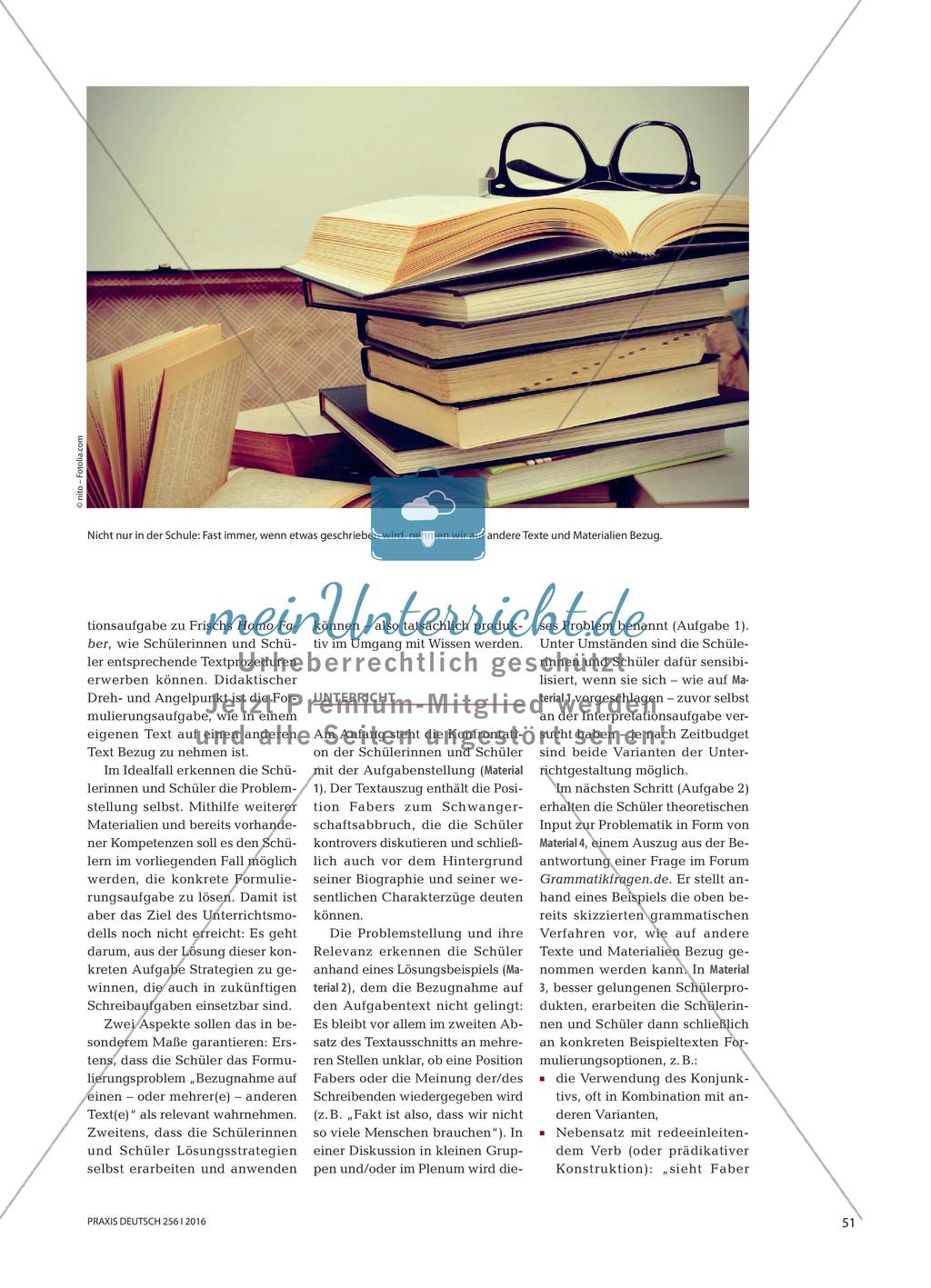Möglichkeiten der Redewiedergabe bei Textinterpretationen - In Texten auf Texte und Materialien Bezug nehmen Preview 2