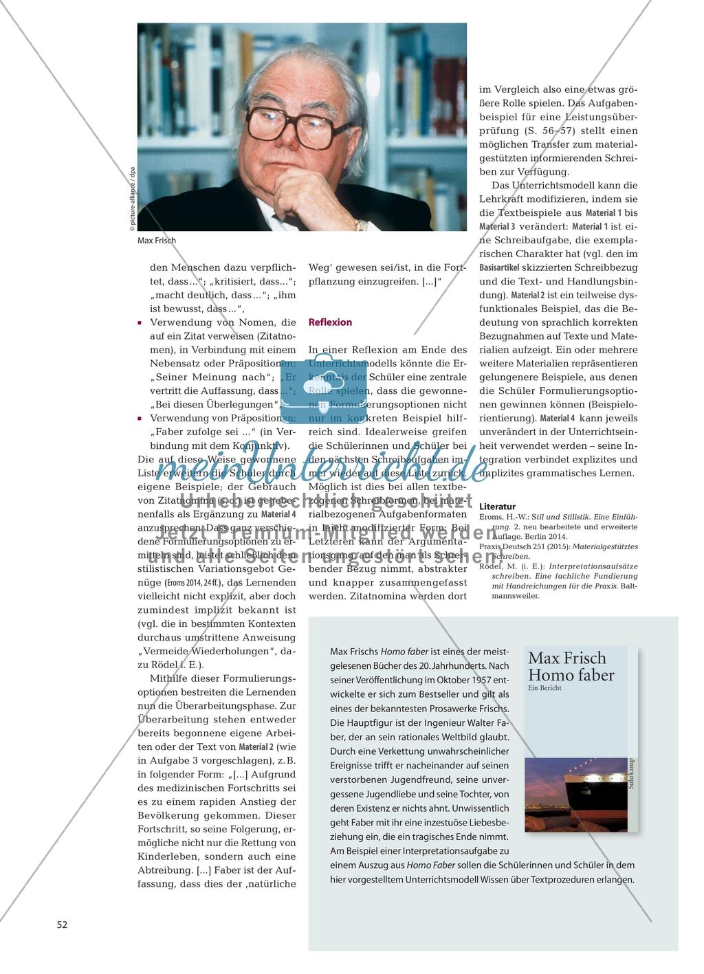 Möglichkeiten der Redewiedergabe bei Textinterpretationen - In Texten auf Texte und Materialien Bezug nehmen Preview 3