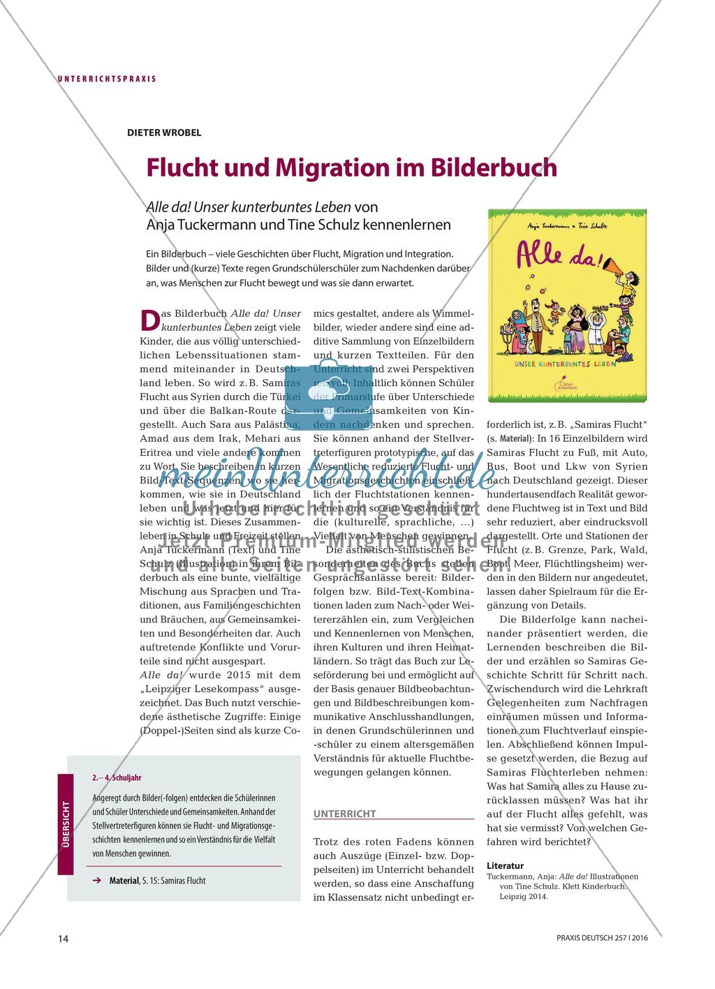 Flucht und Migration im Bilderbuch - Alle da! Unser kunterbuntes Leben von Anja Tuckermann und Tine Schulz kennenlernen Preview 1