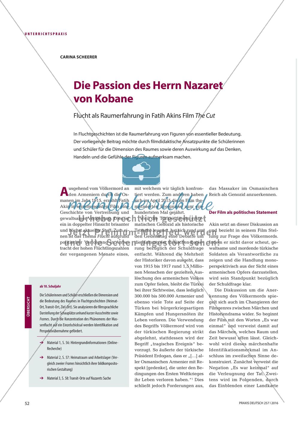 Die Passion des Herrn Nazaret von Kobane - Flucht als Raumerfahrung in Fatih Akins Film The Cut Preview 1