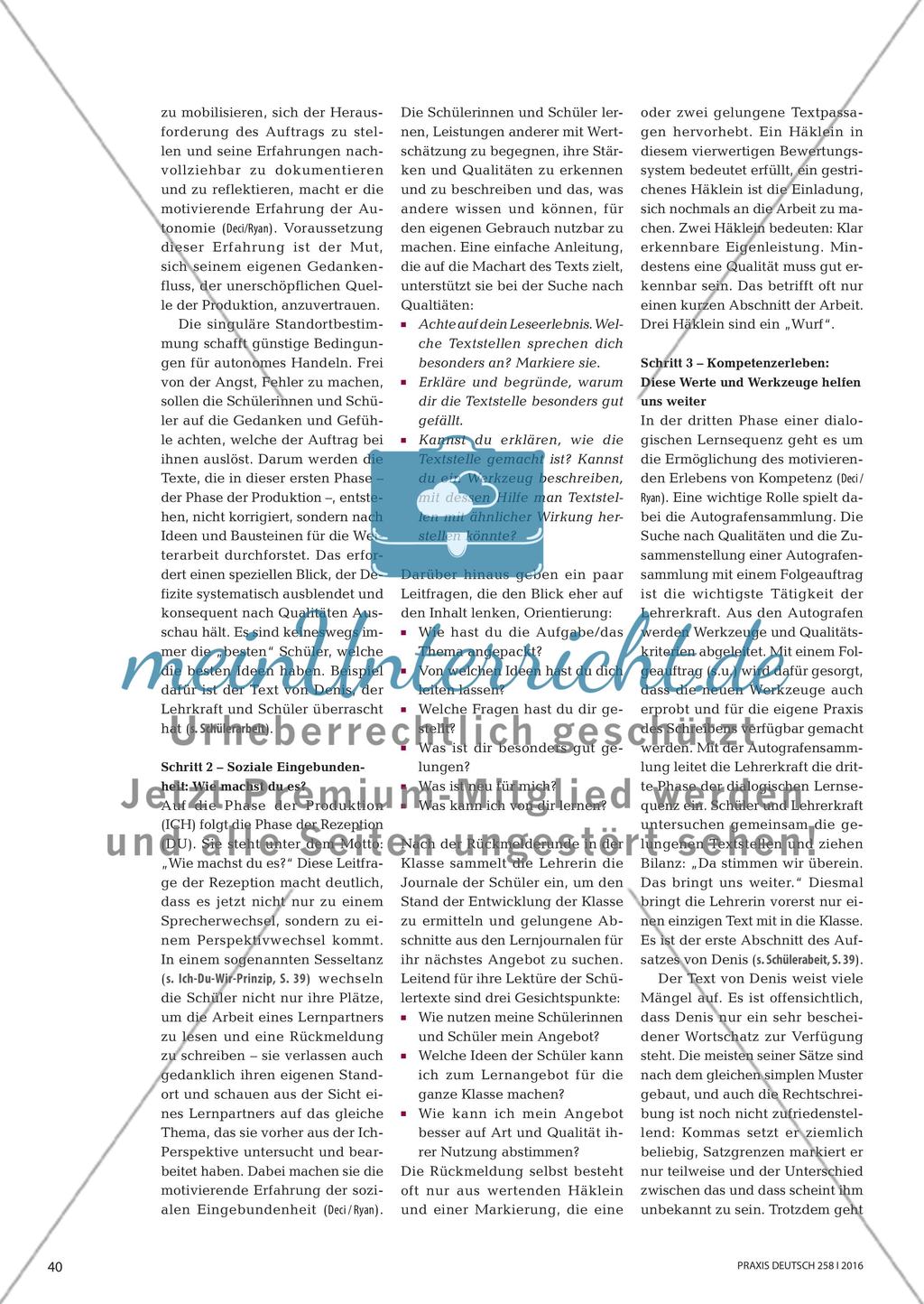 Lernen im Dialog über Gelungenes - Ein Unterrichtsbeispiel mit offenen Schreibaufträgen Preview 3