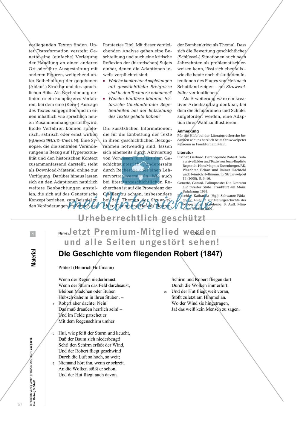 Robert fliegt durch die Jahrhunderte - Adaptionen eines Kinderbuchklassikers als (historische) Intertexte Preview 4