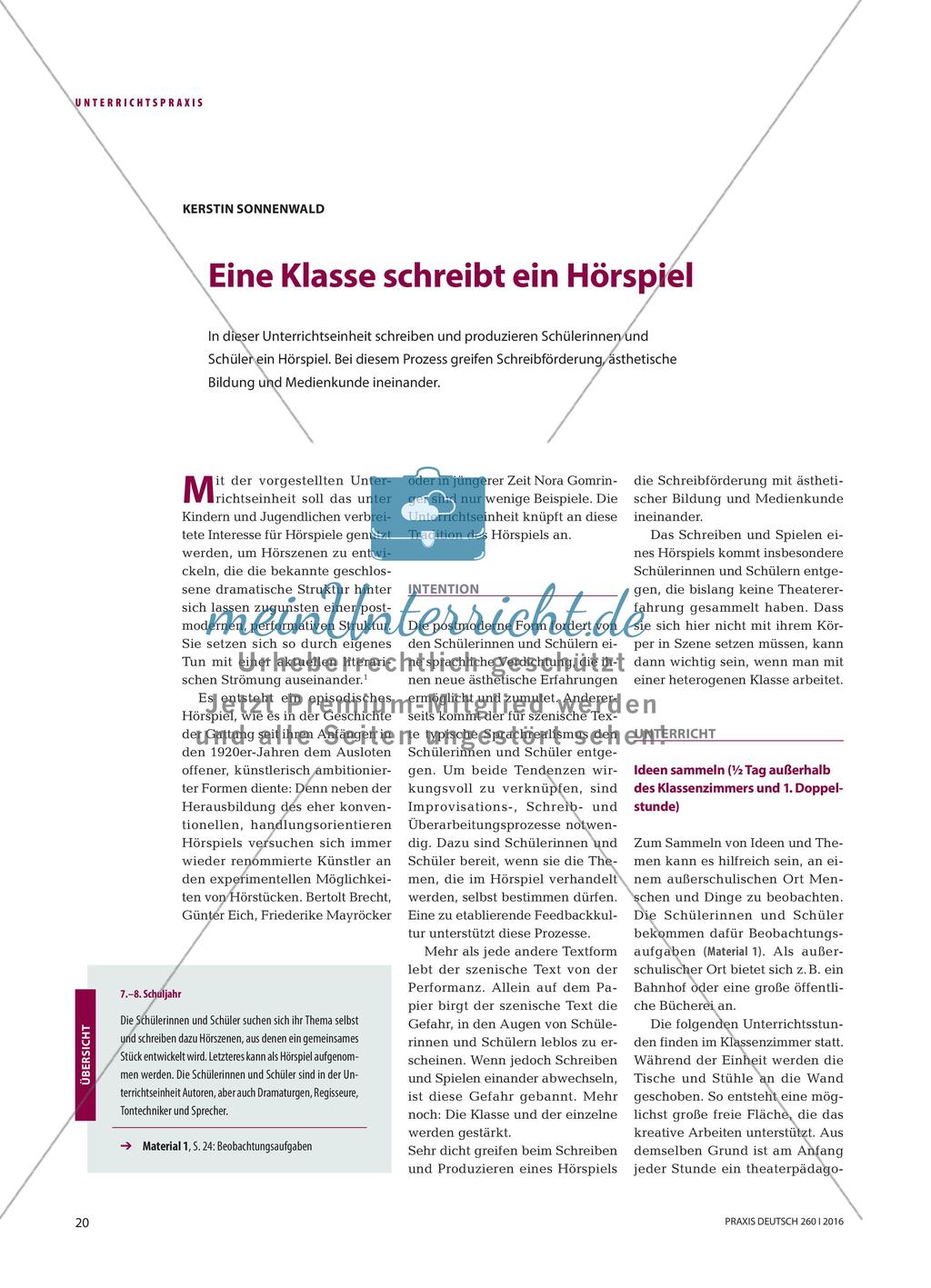 Eine Klasse schreibt ein Hörspiel Preview 1