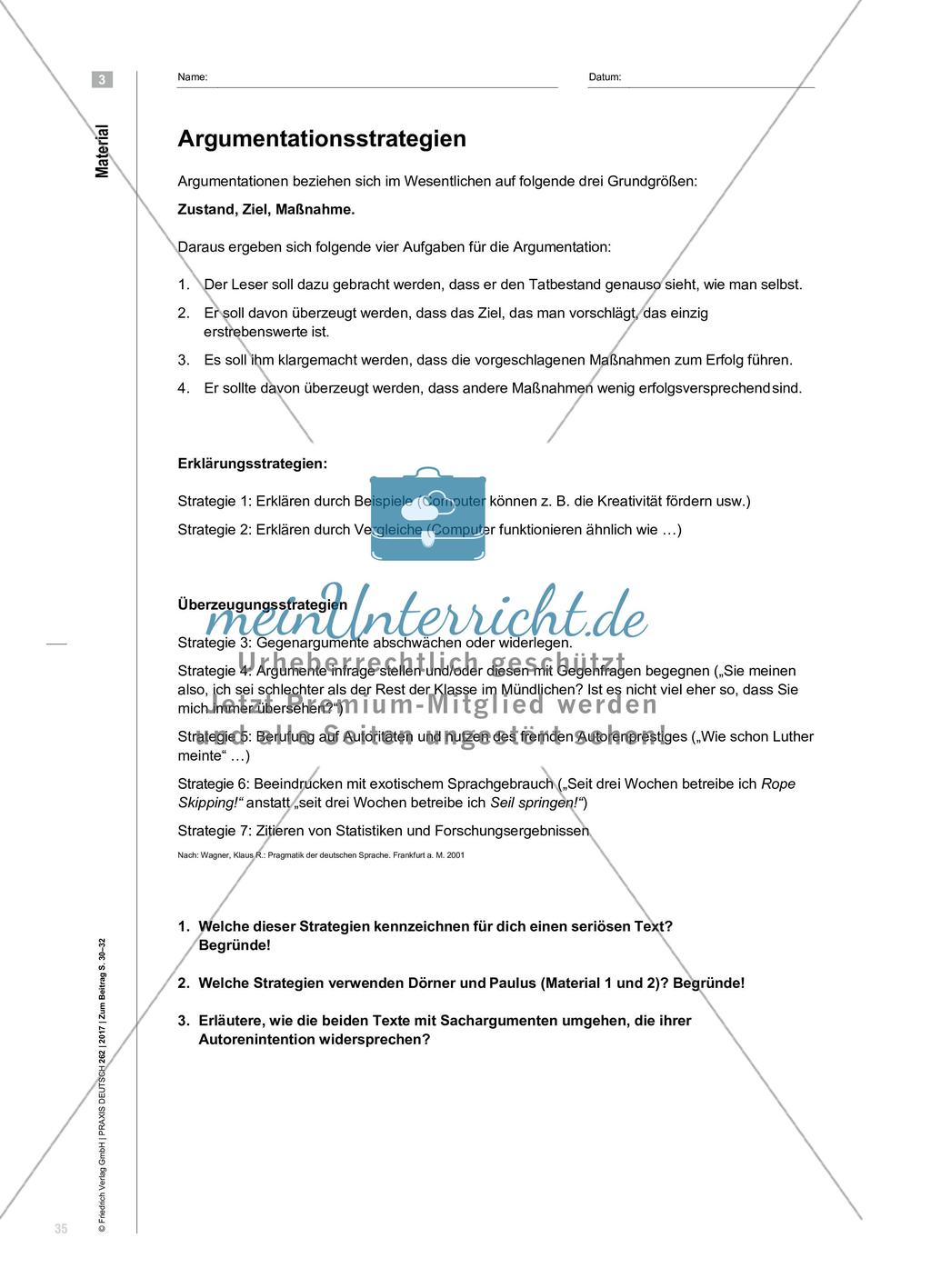 Computerspiele im Unterricht?! - Materialgestützt argumentieren zu einem brisanten Thema Preview 6