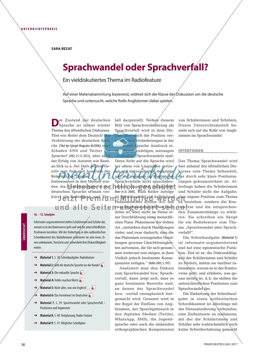 Sprachwandel oder Sprachverfall? - Ein vieldiskutiertes Thema im Radiofeature Preview 1