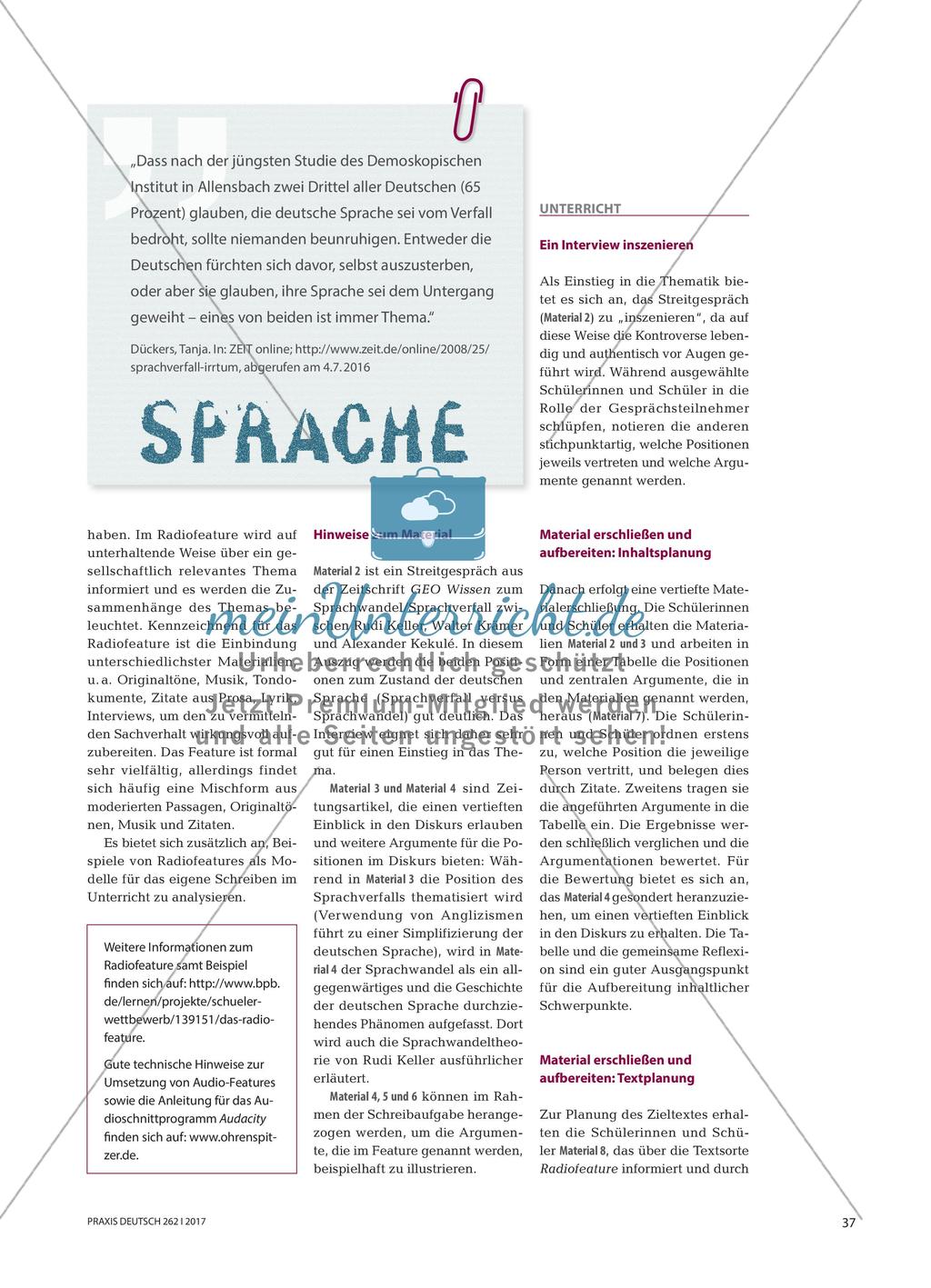 Sprachwandel oder Sprachverfall? - Ein vieldiskutiertes Thema im Radiofeature Preview 2