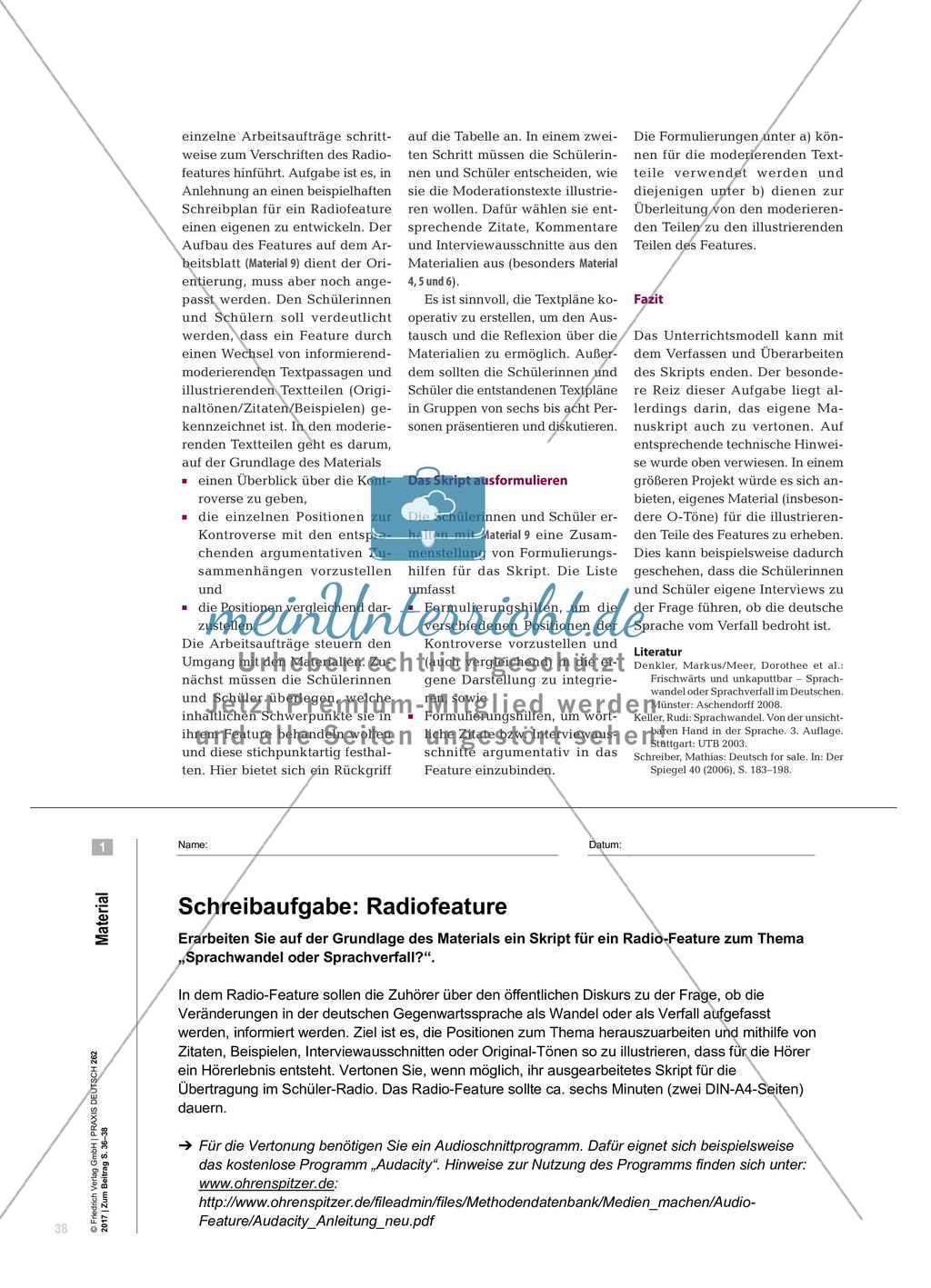 Sprachwandel oder Sprachverfall? - Ein vieldiskutiertes Thema im Radiofeature Preview 3