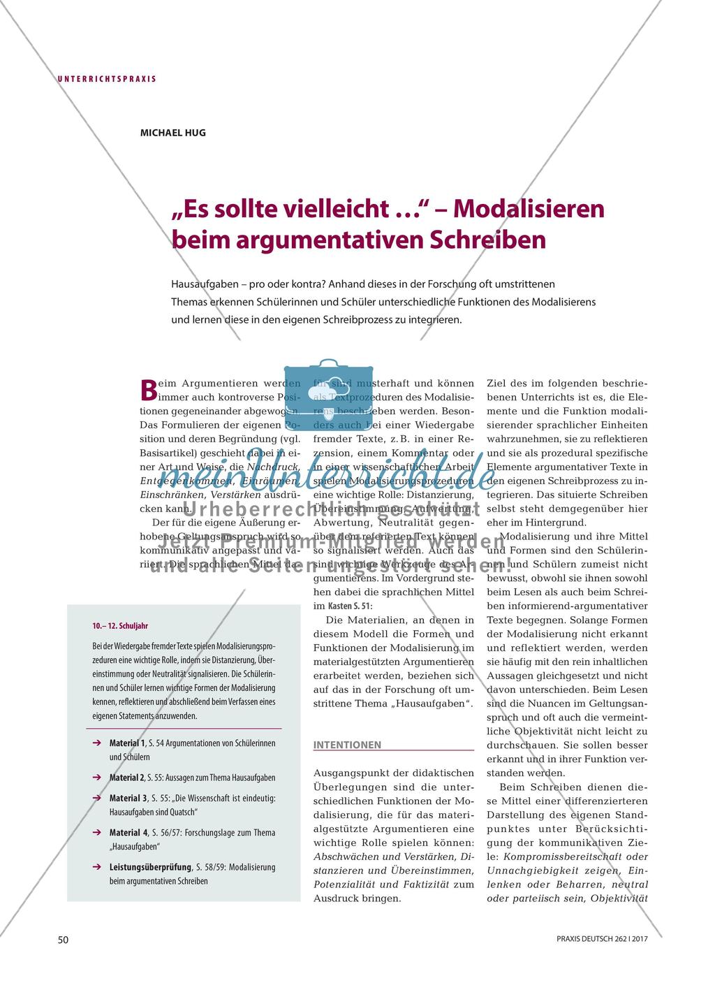 „Es sollte vielleicht …“ – Modalisieren beim argumentativen Schreiben Preview 1