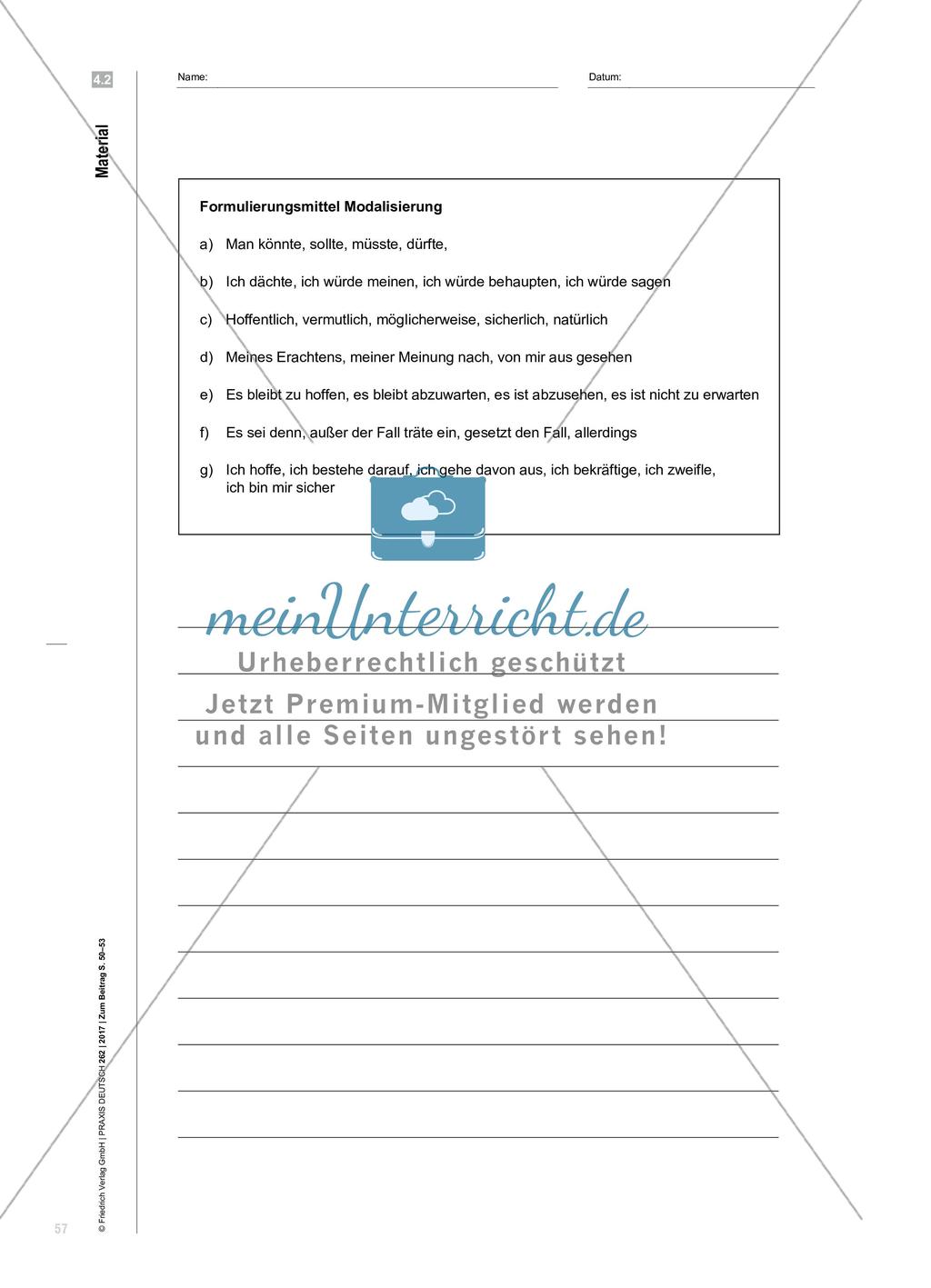 „Es sollte vielleicht …“ – Modalisieren beim argumentativen Schreiben Preview 8