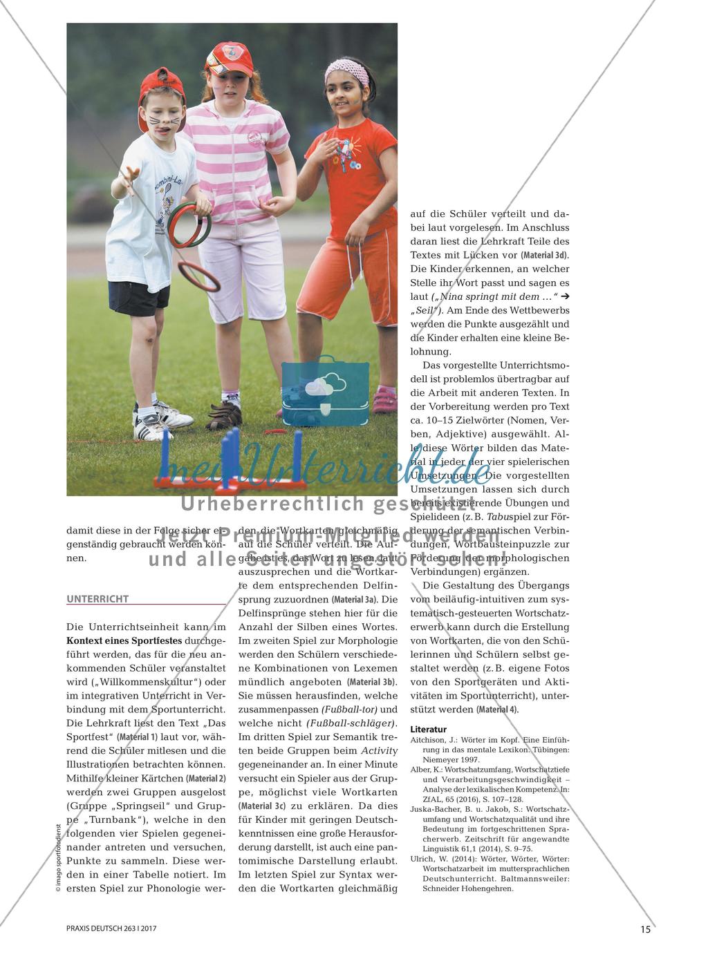 Fußballtor oder Fußballschläger? - Quantitative und qualitative Wortschatzerweiterung durch strategiebasierte Wortschatzarbeit Preview 2