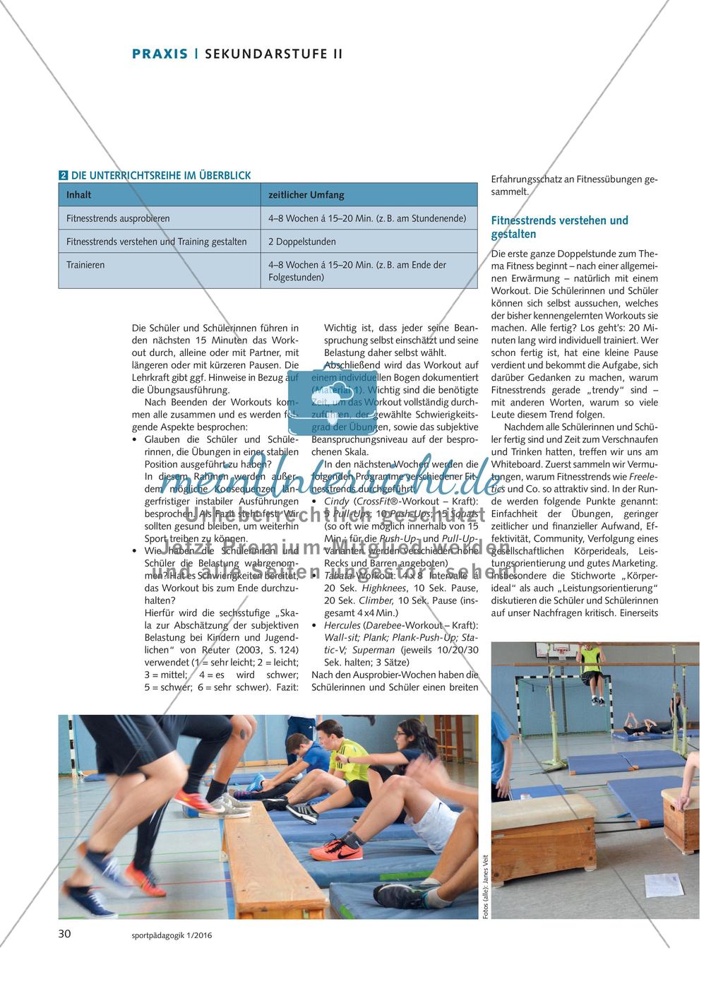 Fitnesstrends im Sportunterricht - Fitnessübungen ausprobieren, hinterfragen und anpassen Preview 3
