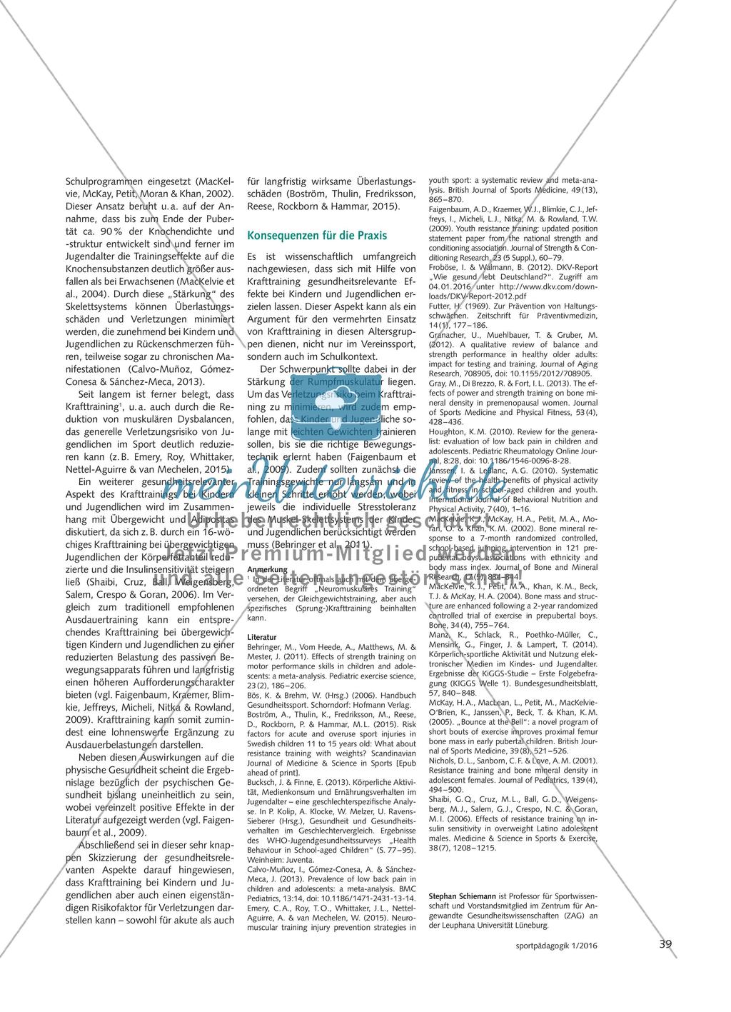 Ist Krafttraining gesund? - Gesundheitsrelevante Aspekte des Krafttrainings mit Kindern und Jugendlichen Preview 2