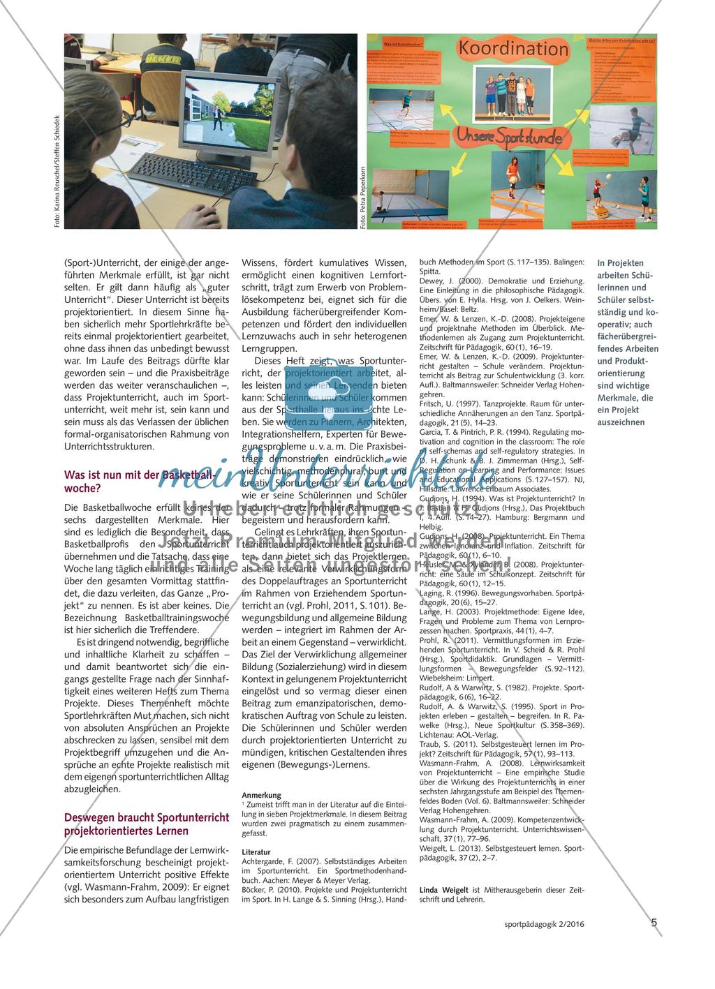 Projektorientiert unterrichten - Über Merkmale von Projekten und deren Umsetzung im Sportunterricht Preview 4