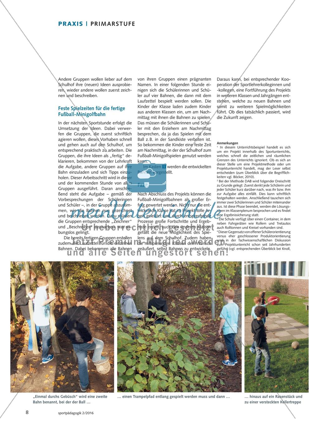 Eine Fußball-Minigolfbahn auf dem Schulhof - Projektorientiert ein Problem lösen Preview 3