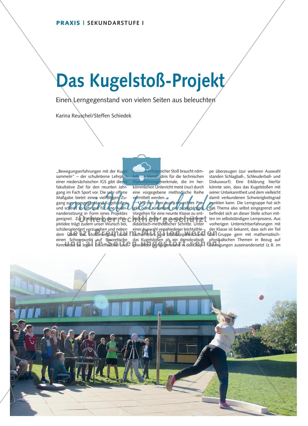 Das Kugelstoß-Projekt - Einen Lerngegenstand von vielen Seiten aus beleuchten Preview 1
