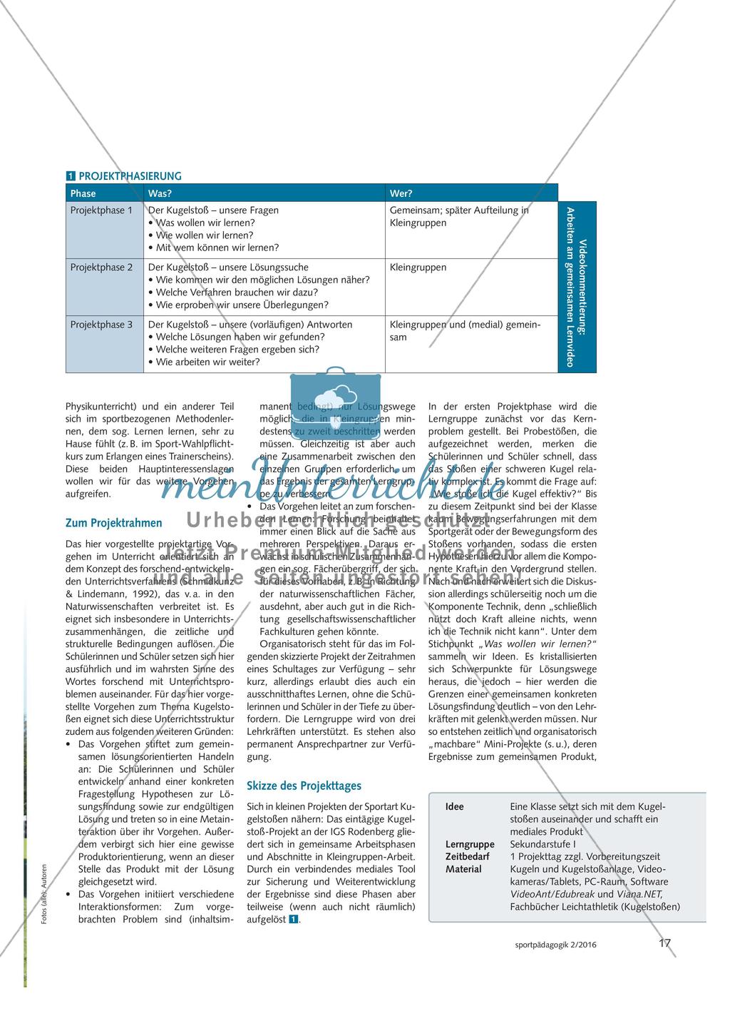 Das Kugelstoß-Projekt - Einen Lerngegenstand von vielen Seiten aus beleuchten Preview 2