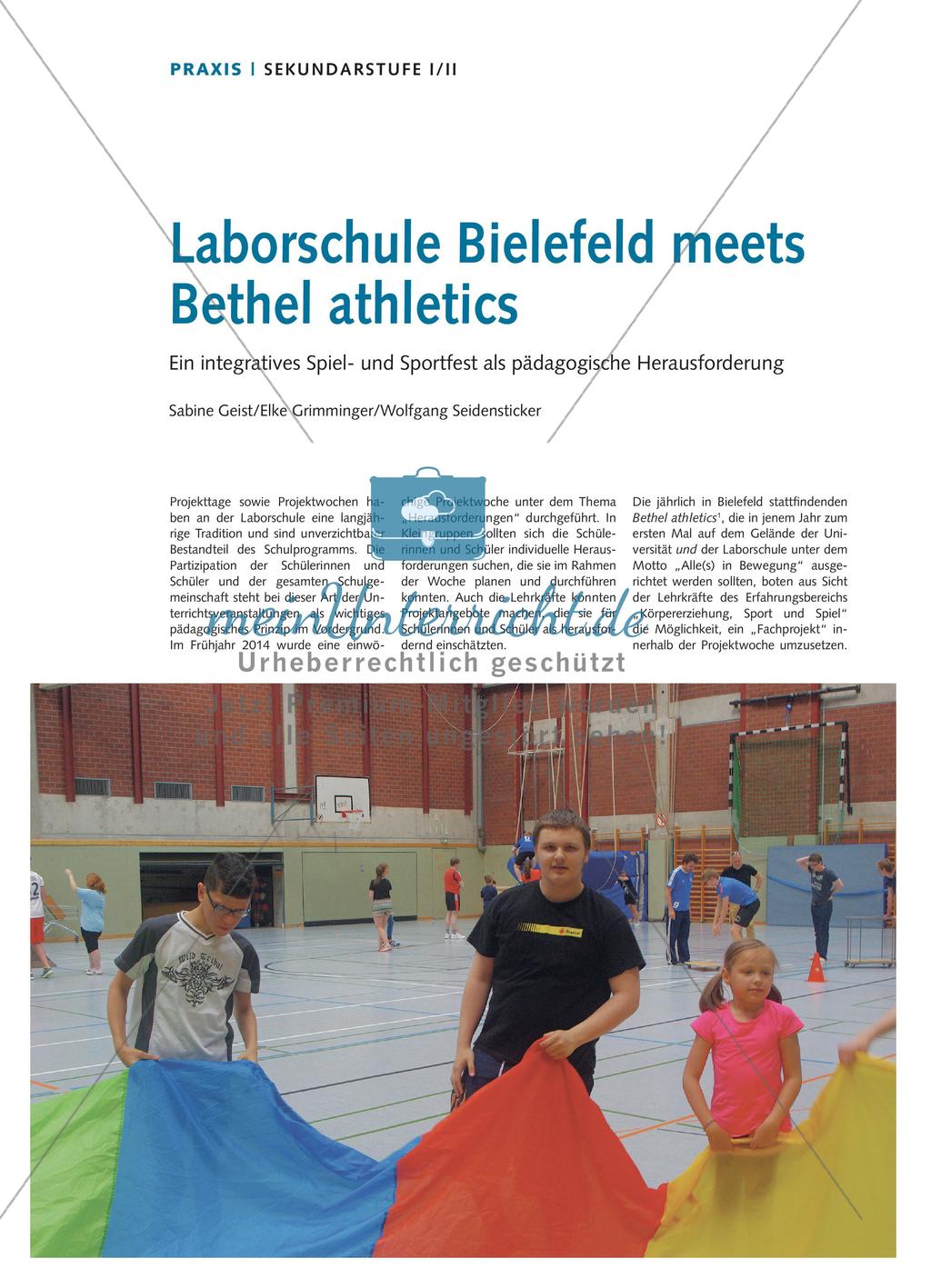 Laborschule Bielefeld meets Bethel athletics - Ein integratives Spiel- und Sportfest als pädagogische Herausforderung Preview 1