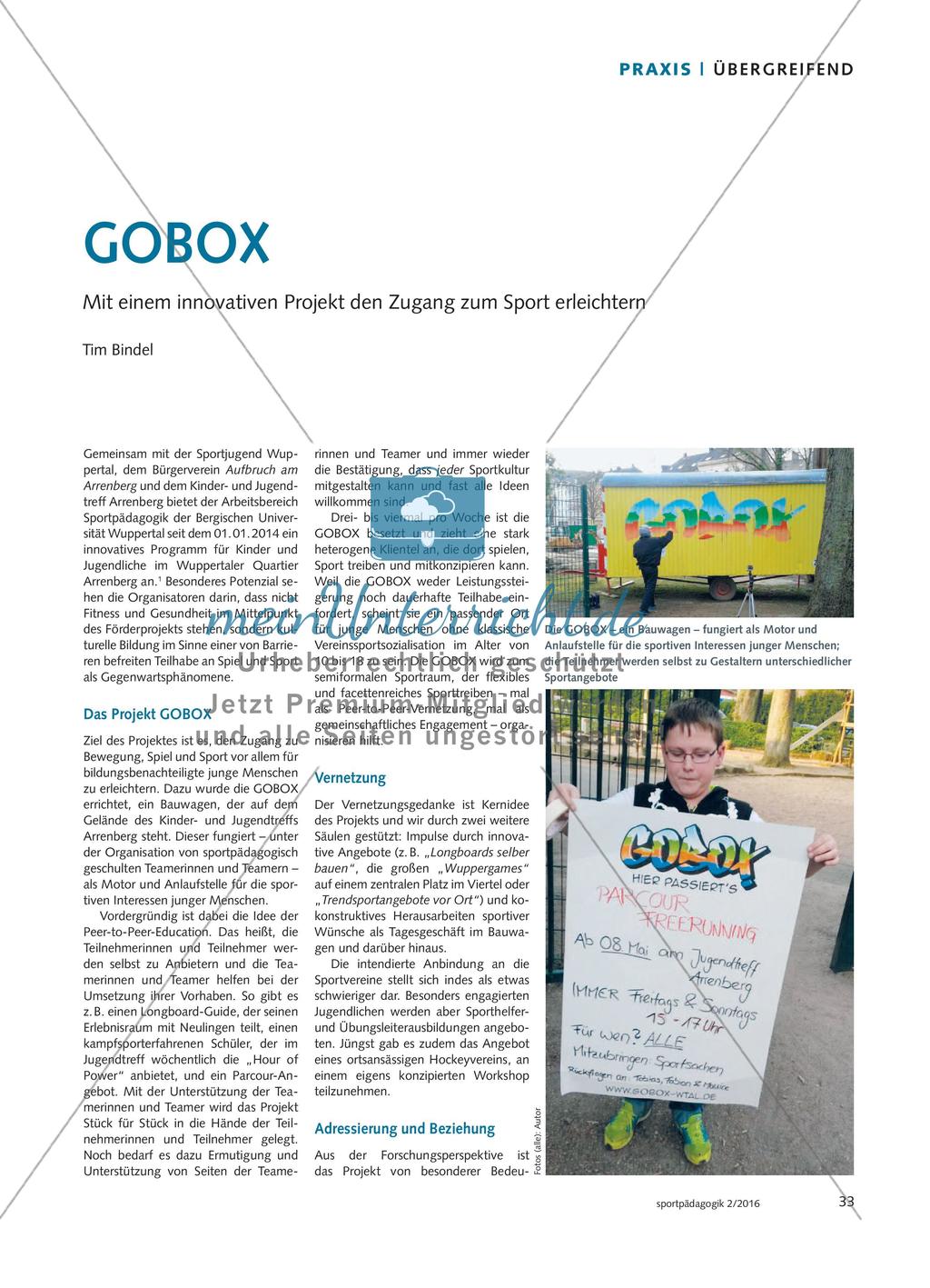 GOBOX - Mit einem innovativen Projekt den Zugang zum Sport erleichtern Preview 1