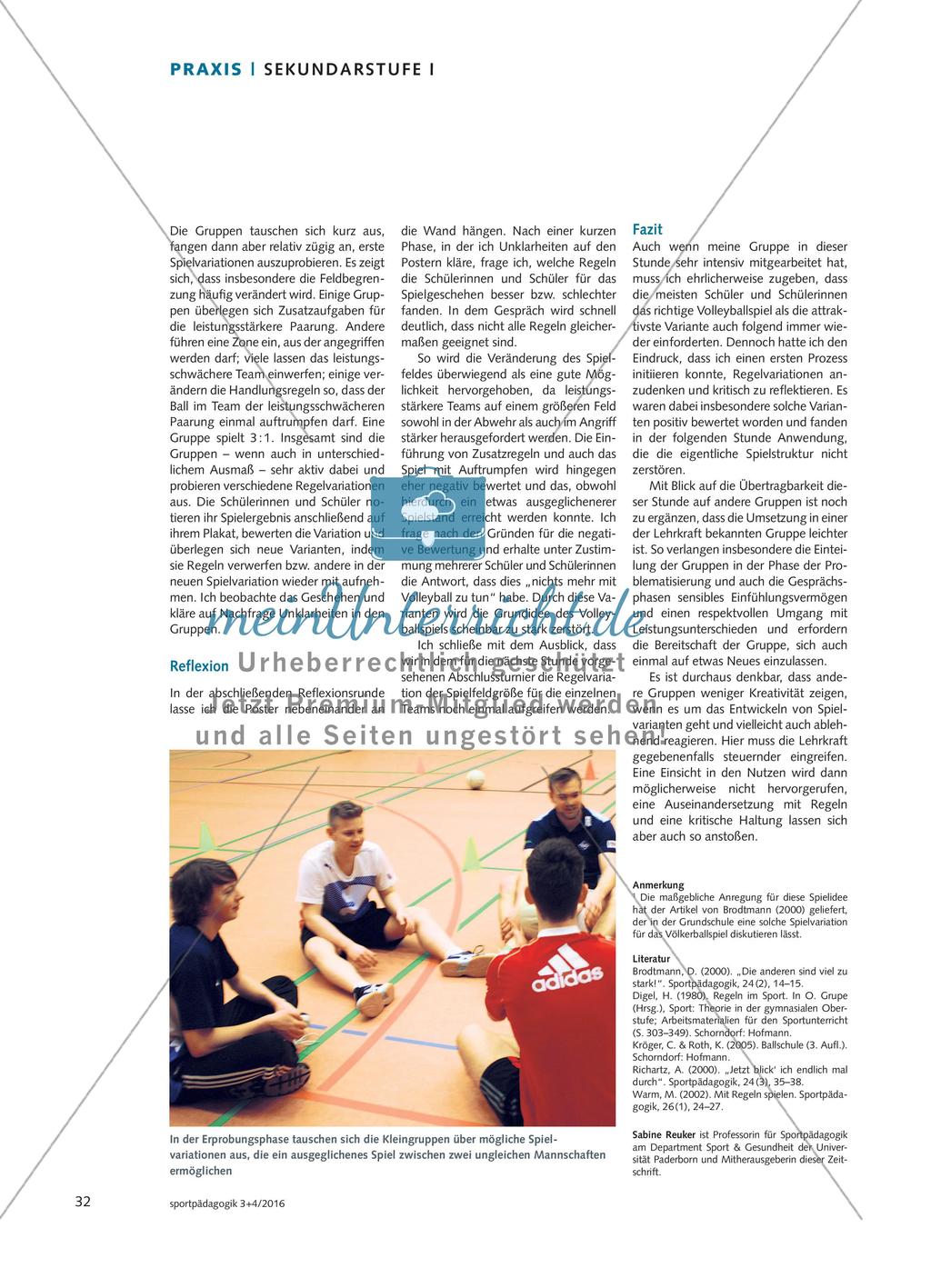 Wie kommt ein Spiel zustande? - Regelvariationen im Kleinfeld-Volleyballspiel initiieren Preview 3