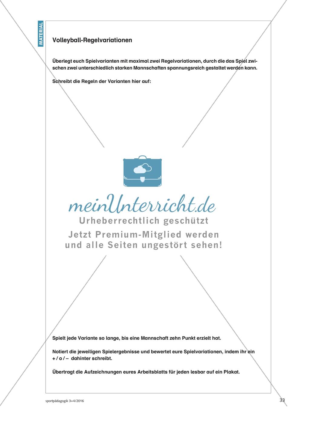 Wie kommt ein Spiel zustande? - Regelvariationen im Kleinfeld-Volleyballspiel initiieren Preview 4
