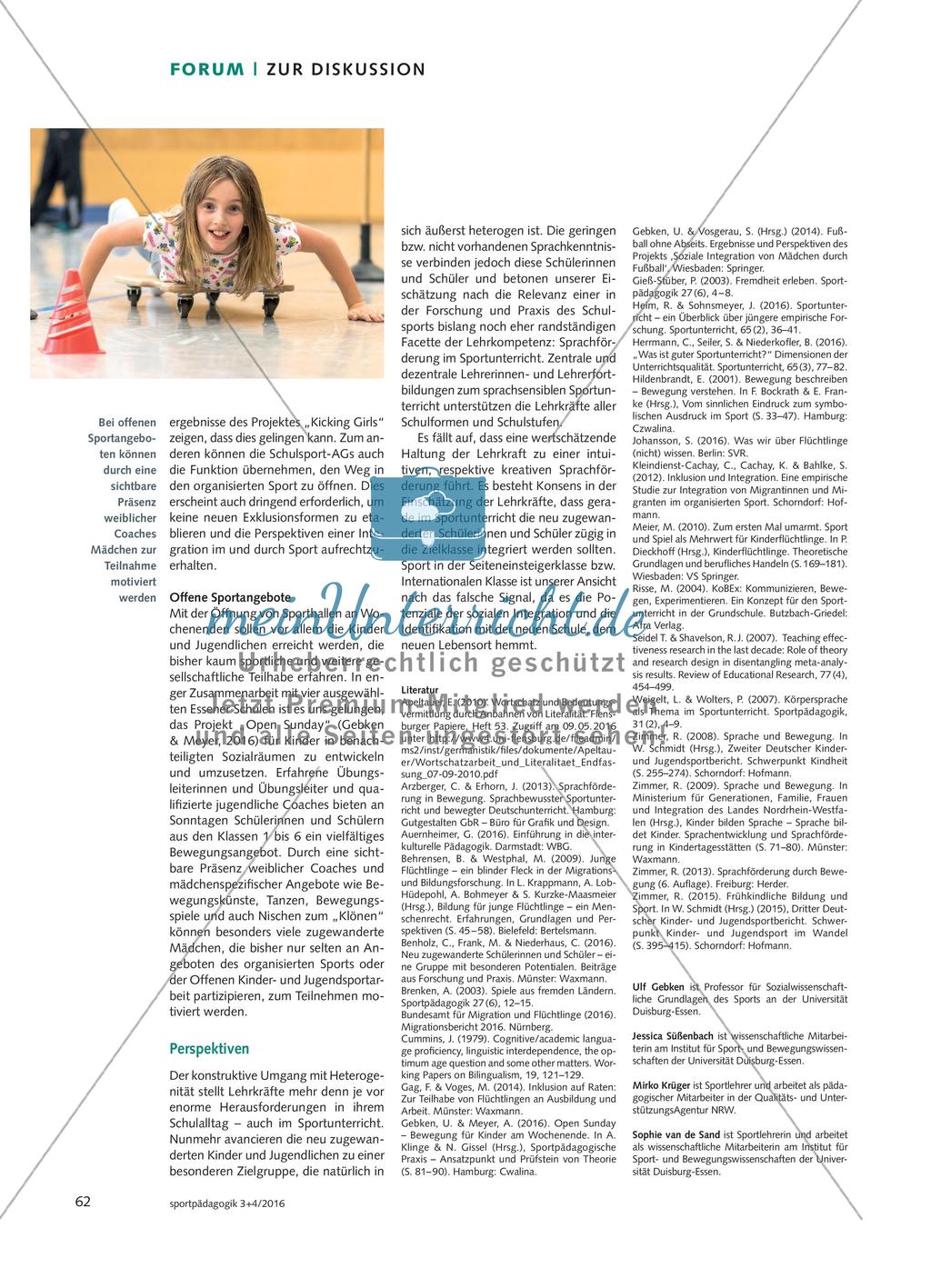 Sportunterricht mit neu zugewanderten Schülerinnen und Schülern - Förderung sprachlicher und soziokultureller Integration im und durch Sport Preview 5