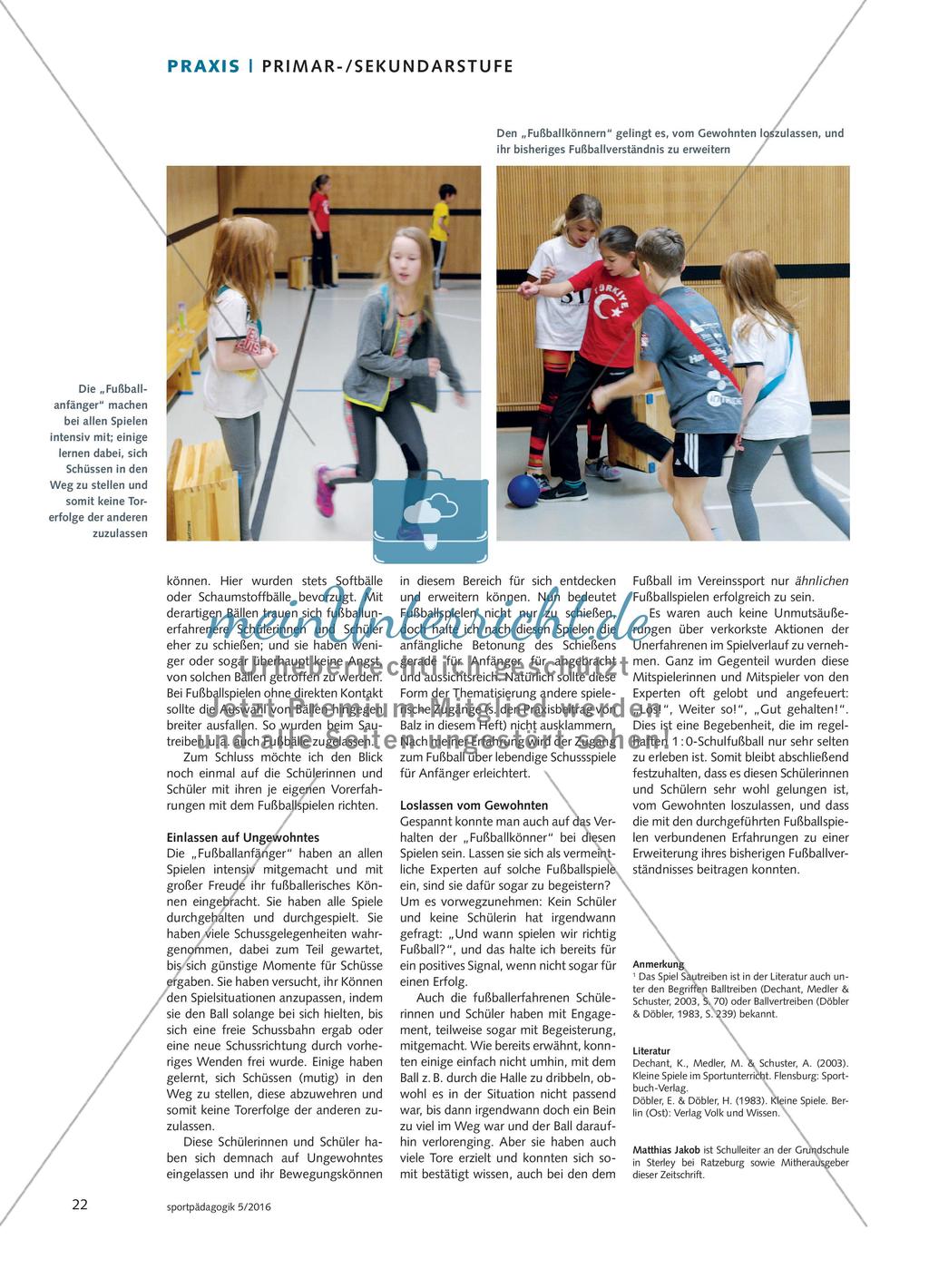 Fußball zwischen Einlassen und Loslassen - Erfahrungen mit dem Fußballspielen im Sportunterricht Preview 5