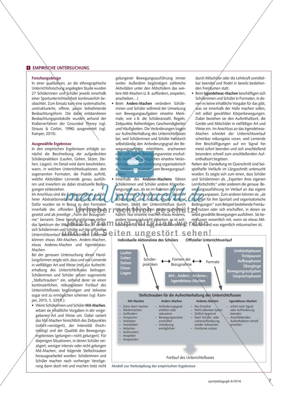Schülerinnen und Schüler als Akteure - Ergebnisse und Konsequenzen einer Untersuchung darüber, was Lernende im Sportunterricht tun und wie sie den eigenen Lernprozess mitgestalten Preview 6