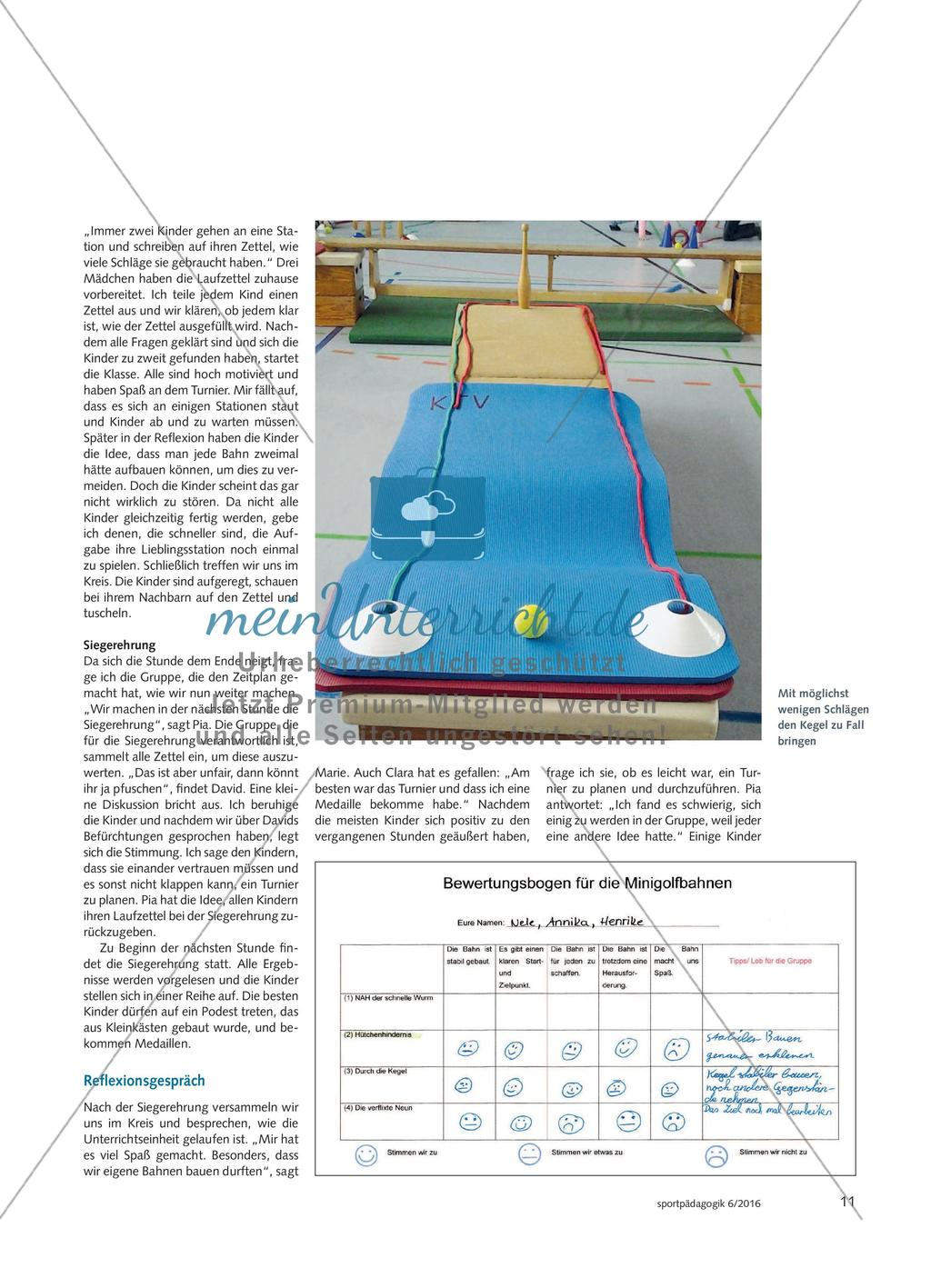 Minigolf in der Turnhalle - Schülerinnen und Schüler einer Grundschule gestalten ihre eigenen Bahnen und organisieren ein Minigolfturnier Preview 4