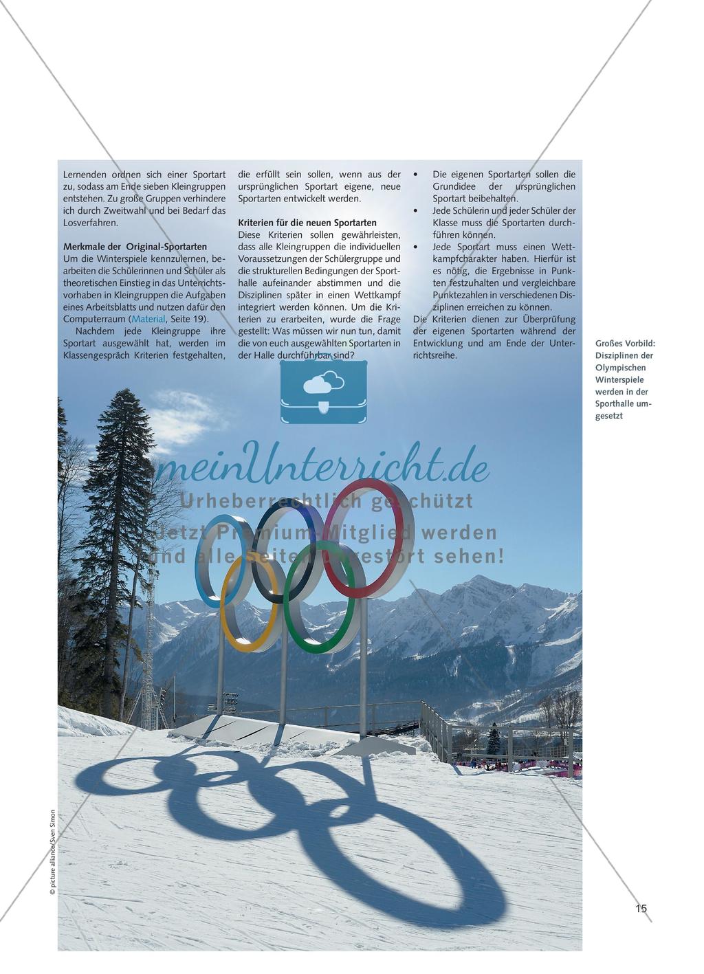 Winterspiele in Wattenscheid - Schülerinnen und Schüler entwickeln in Anlehnung an die Olympischen Winterspiele ihre eigenen Disziplinen für einen Wettkampf in der Sporthalle Preview 2