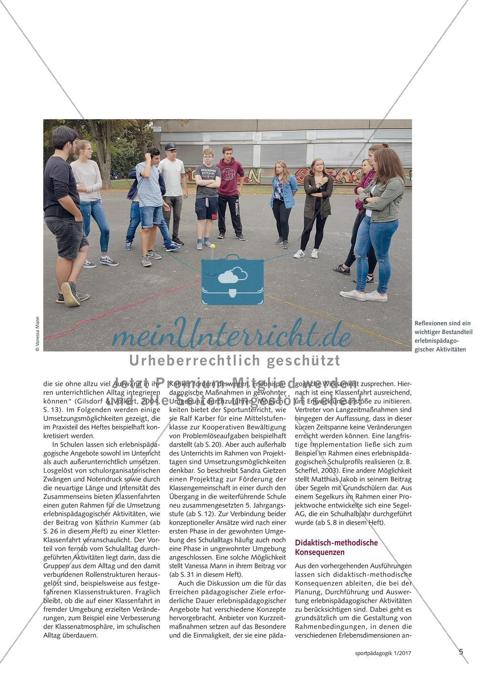 Erlebnispädagogik - Möglichkeiten erlebnispädagogischer Bewegungsaktivitäten im Schulsport Preview 4