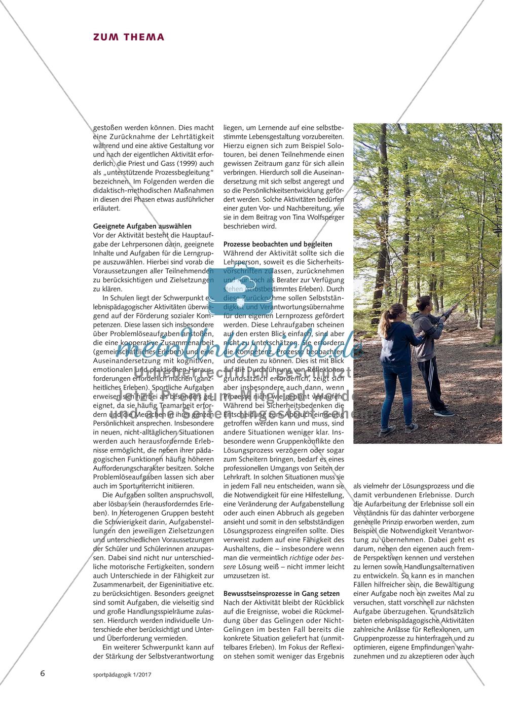 Erlebnispädagogik - Möglichkeiten erlebnispädagogischer Bewegungsaktivitäten im Schulsport Preview 5