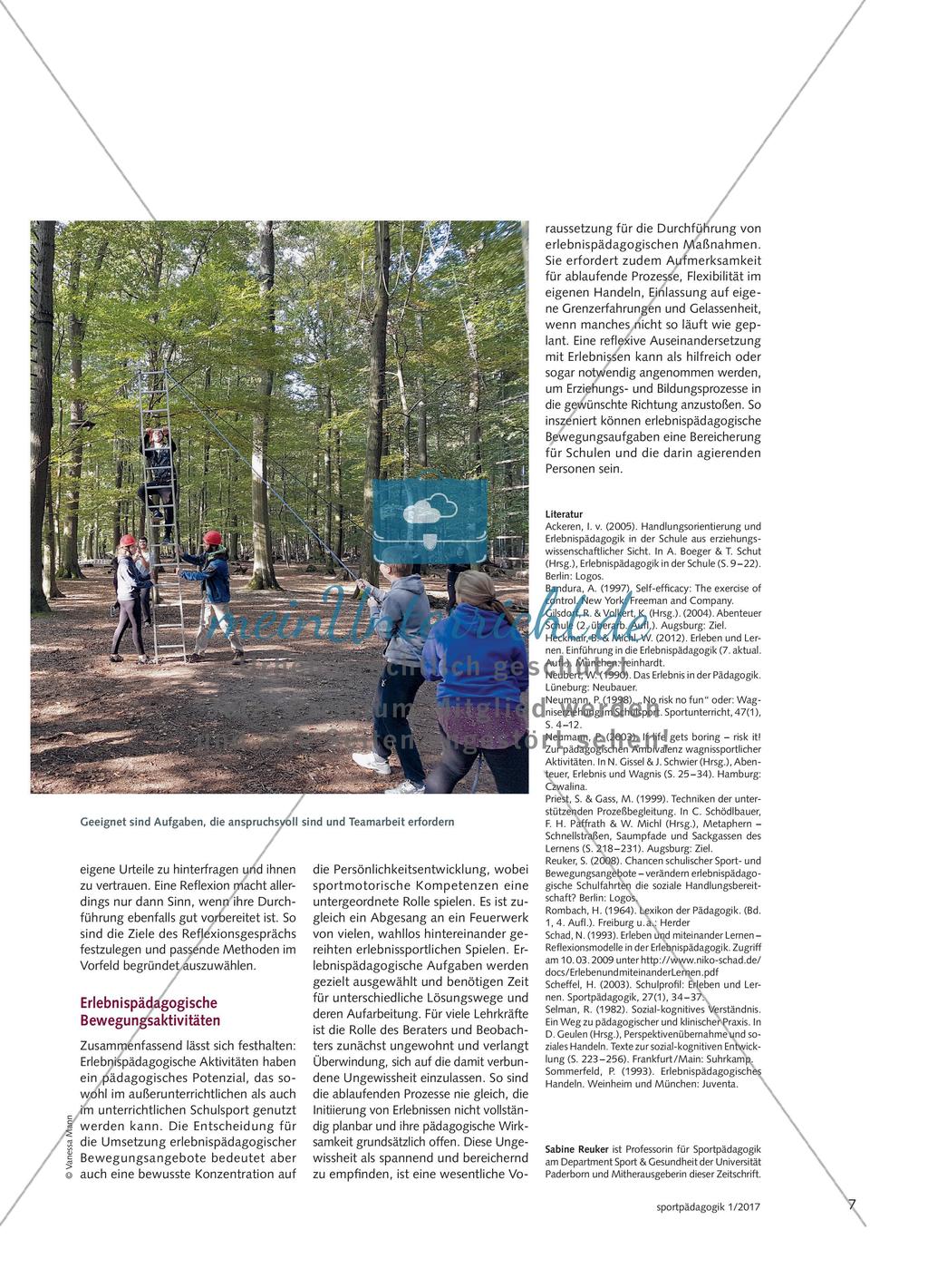 Erlebnispädagogik - Möglichkeiten erlebnispädagogischer Bewegungsaktivitäten im Schulsport Preview 6