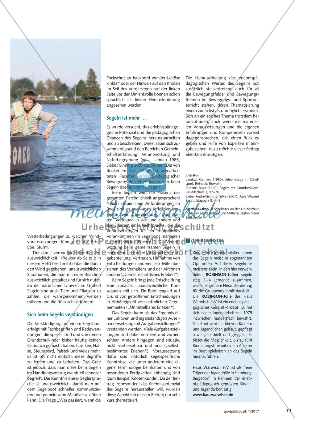 Alle in einem Boot - Während einer Projektwoche lernen Schülerinnen und Schüler einer Grundschule das Segeln Preview 4