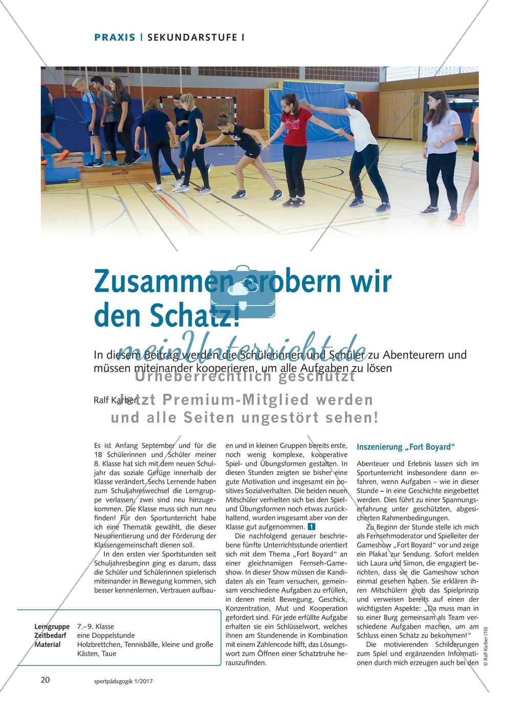 Zusammen erobern wir den Schatz! - In diesem Beitrag werden die Schülerinnen und Schüler zu Abenteurern und müssen miteinander kooperieren, um alle Aufgaben zu lösen Preview 1