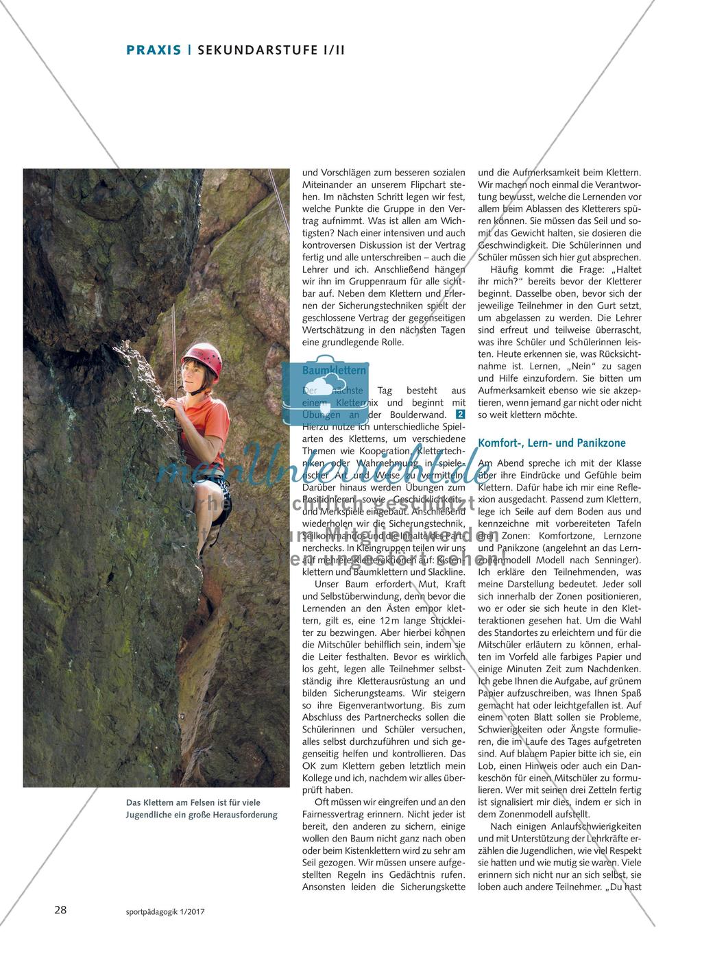 Mut, Kraft und Selbstüberwindung - Beim Klettern stärken Schülerinnen und Schüler ihre sozialen Kompetenzen und müssen mit Grenzerfahrungen umgehen Preview 3