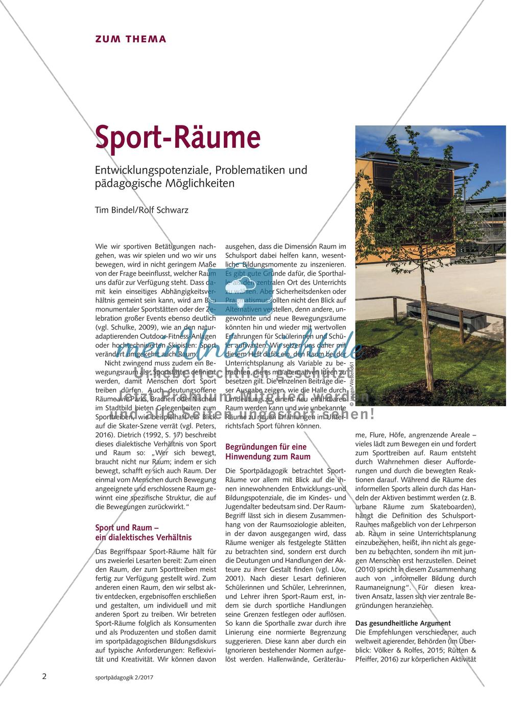 Sport-Räume - Entwicklungspotenziale, Problematiken und pädagogische Möglichkeiten Preview 1