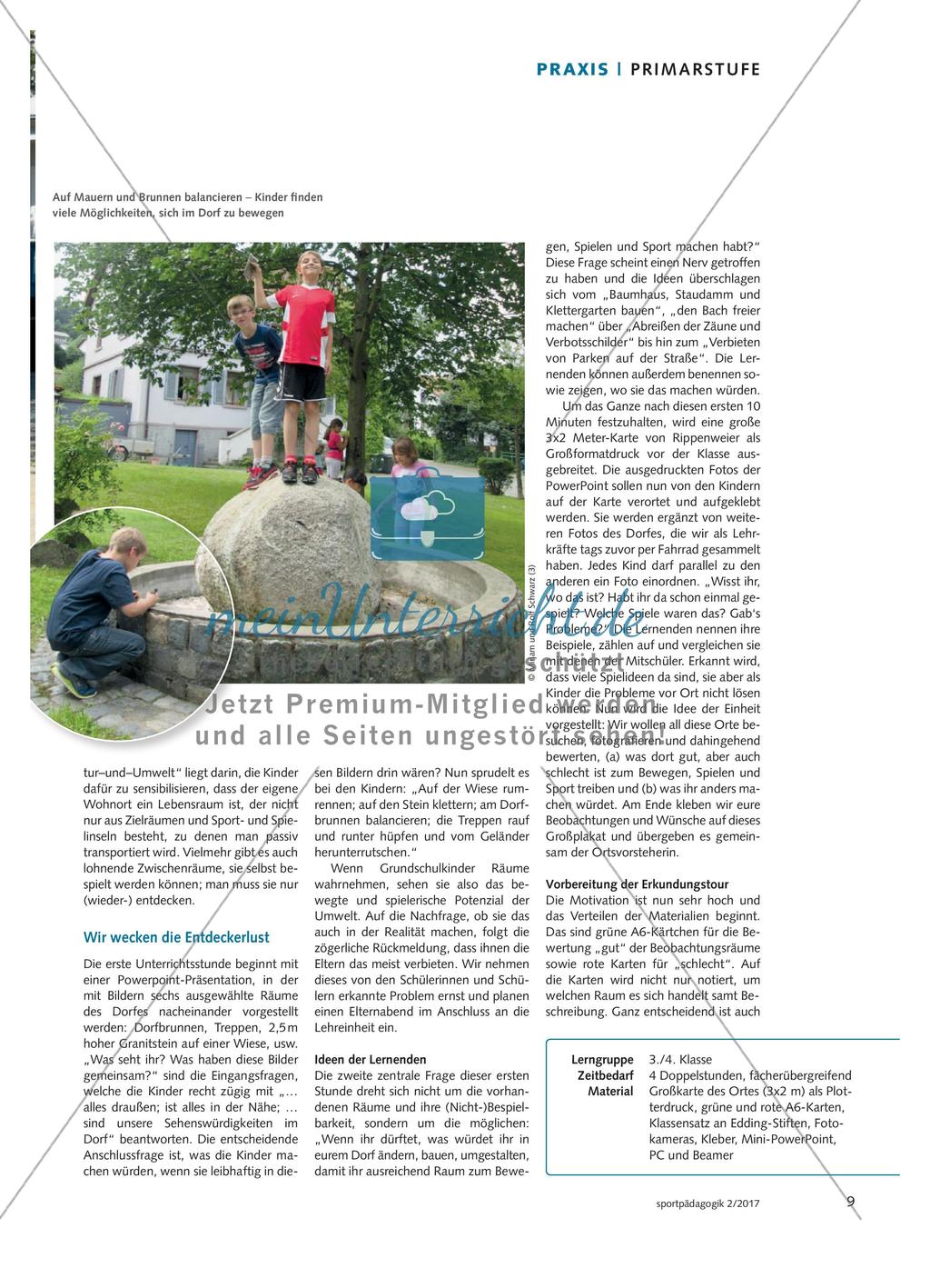Das Dorf bespielen - Grundschüler entdecken im eigenen Ort Bewegungsräume für Spiel und Sport und gestalten so ihren Lebensraum mit Preview 2
