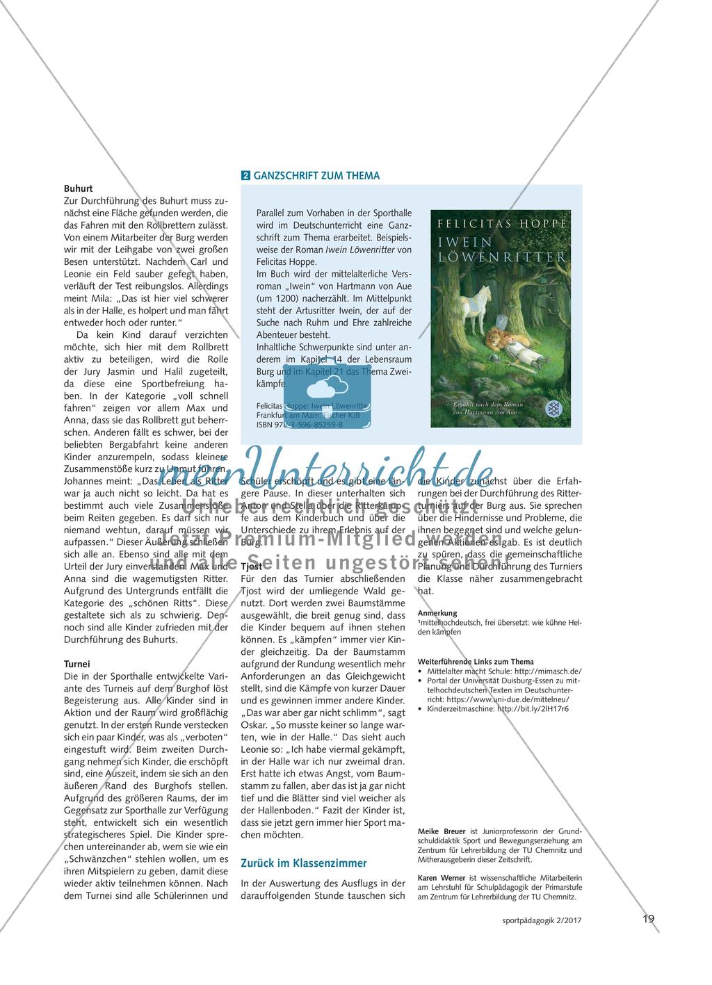„Wie küene recken strîten“ - In einem fächerverbindenden Unterrichtsvorhaben zum Mittelalter entwickeln Schülerinnen und Schüler Disziplinen für ein Turnier, das sie anschließend auf einer Burg durchführen Preview 4