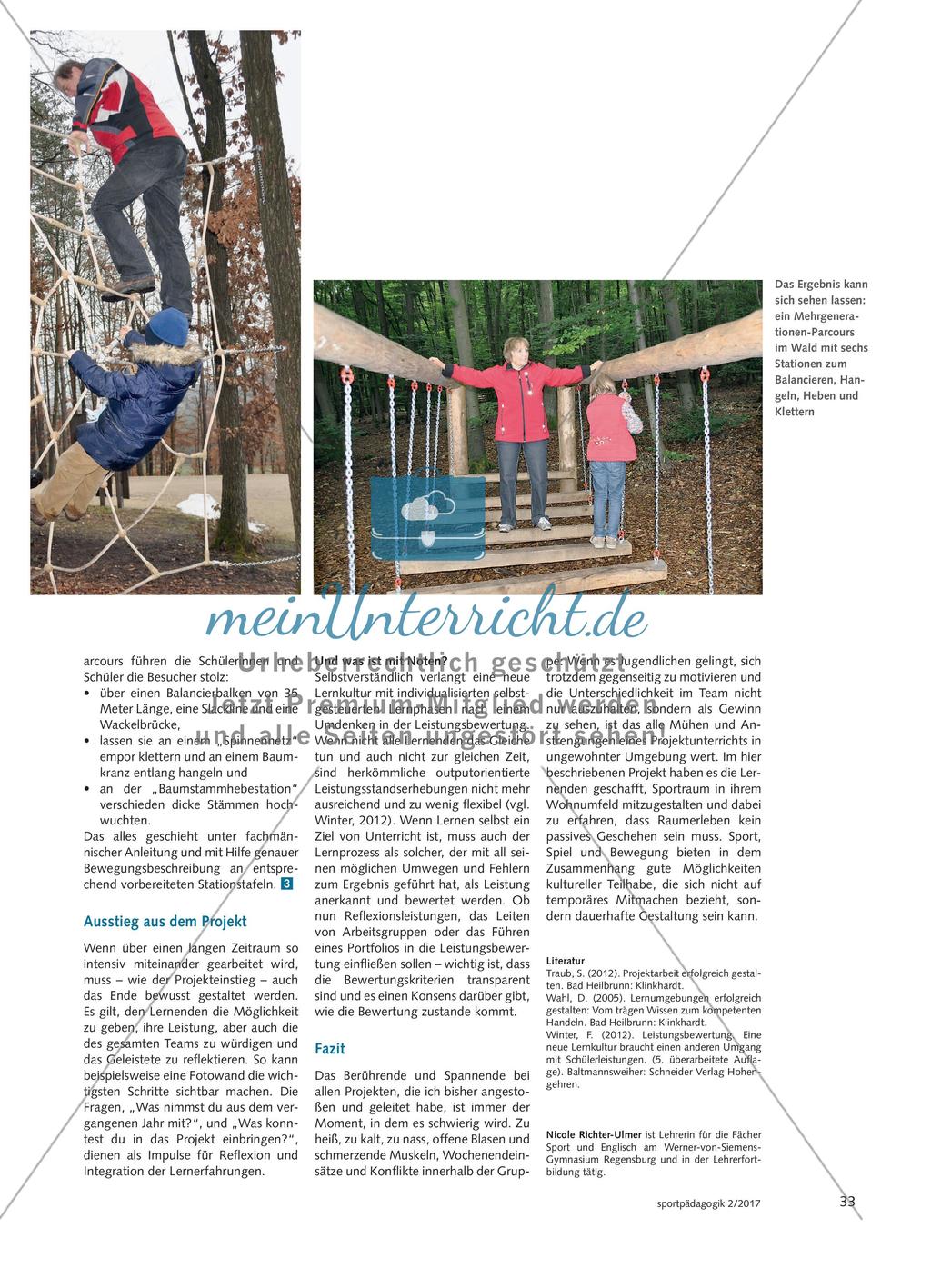 Ab in den Wald - In einem Sportprojekt entwerfen und bauen Schülerinnen und Schüler der Oberstufe einen Mehrgenerationen-Parcours Preview 5