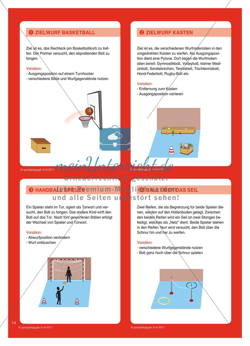 Der Würfel entscheidet - In einem Stationsbetrieb mit vielfältigen Materialien üben Schülerinnen und Schüler der Grundschule spielerisch werfen und fangen – der Zufall bestimmt dabei über Variationen Preview 3