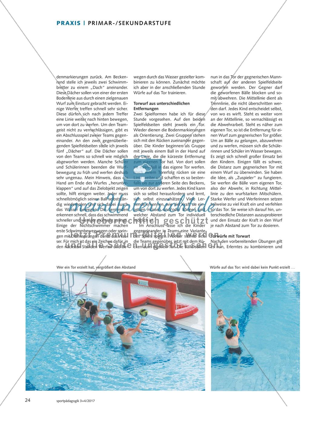 Werfen und Fangen im Wasser - Ein Mini-Wasserballspiel als Alternative im Schwimmunterricht, das alle Schülerinnen und Schüler ihren Lernvoraussetzungen entsprechend herausfordert Preview 4