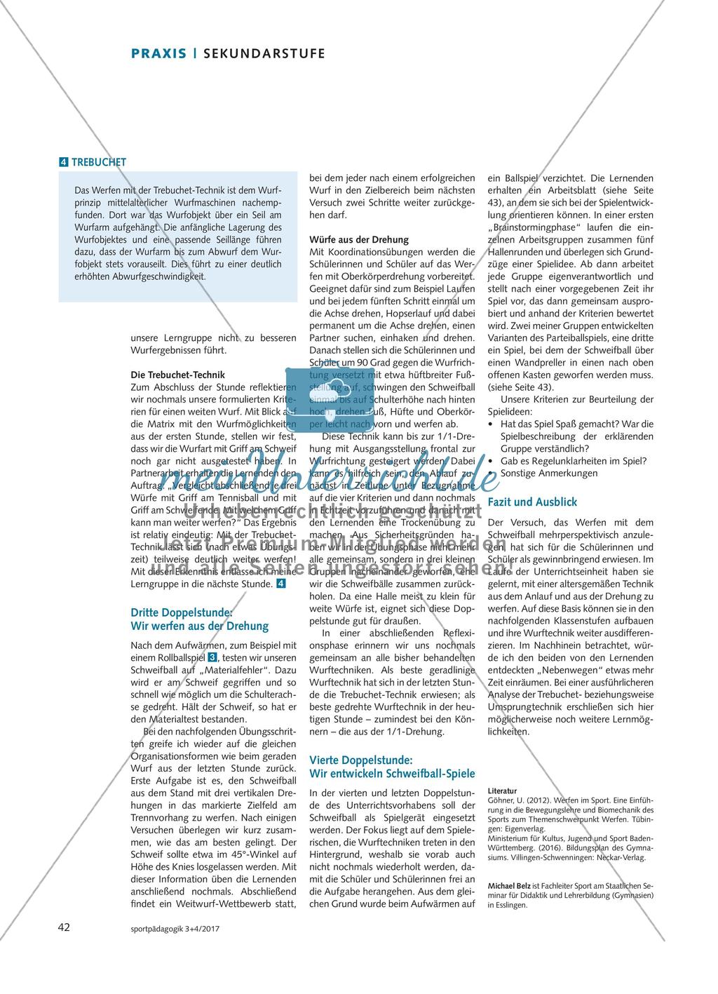 Werfen mit dem Schweifball - Schülerinnen und Schüler basteln sich ein Wurfgerät und erkunden verschiedene Möglichkeiten, wie dieses geworfen werden kann Preview 5