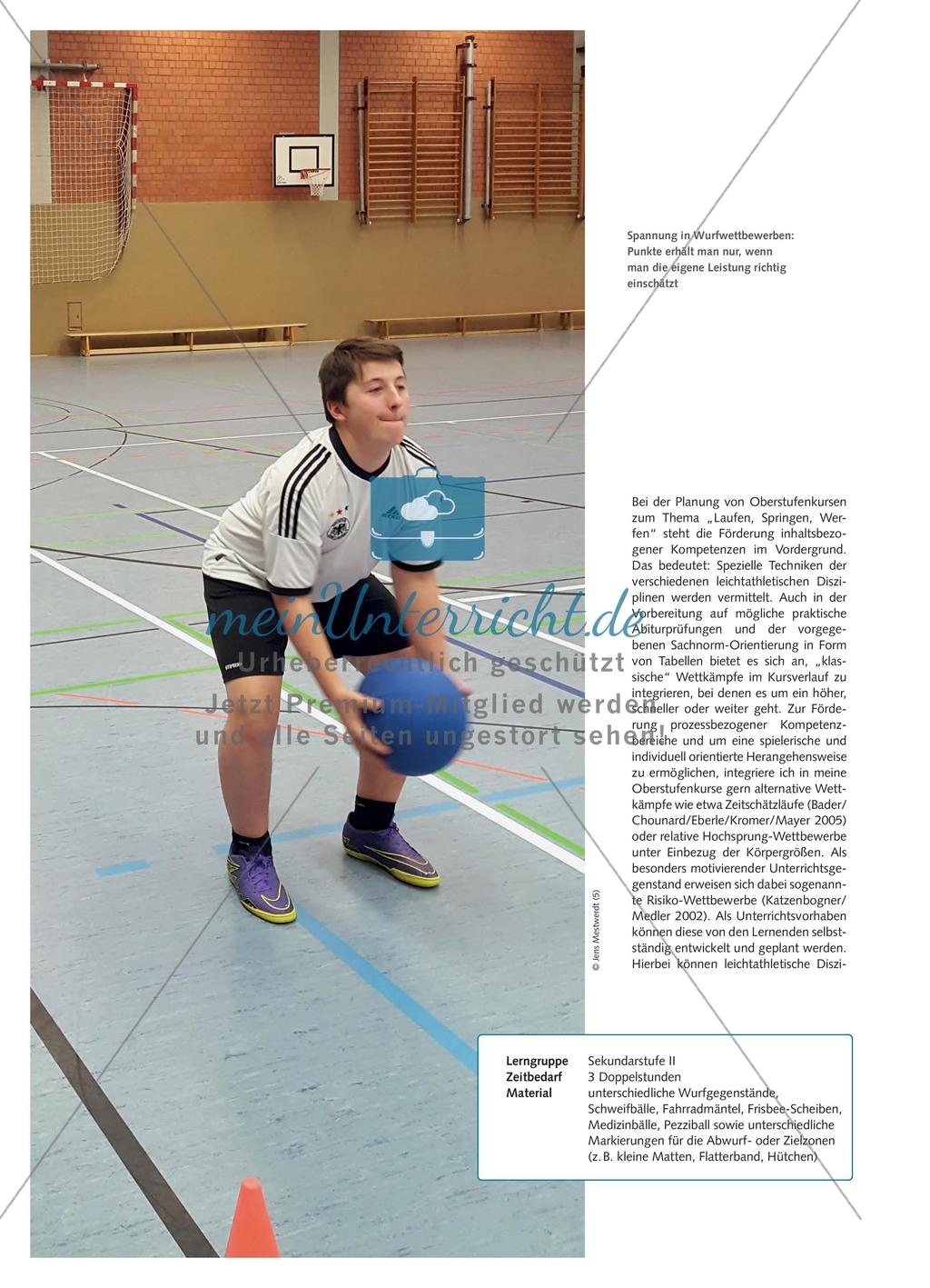 Wettbewerbe mit Risiko - Schülerinnen und Schüler der Oberstufe setzen sich mit alternativen Wettbewerben auseinander und erarbeiten eigene Ideen für Würfe mit Risiko-Charakter Preview 1