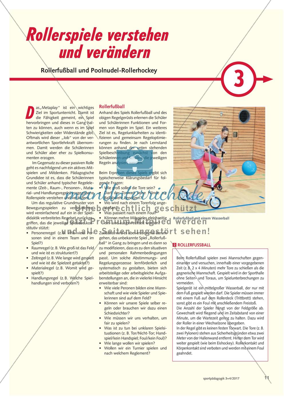 Rollerfahren im Sportunterricht - Mehrperspektivisch angelegte Unterrichtsbausteine Preview 11