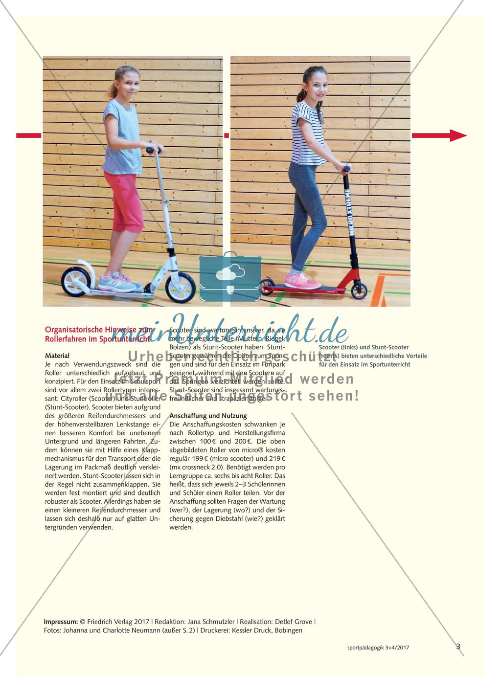Rollerfahren im Sportunterricht - Mehrperspektivisch angelegte Unterrichtsbausteine Preview 3