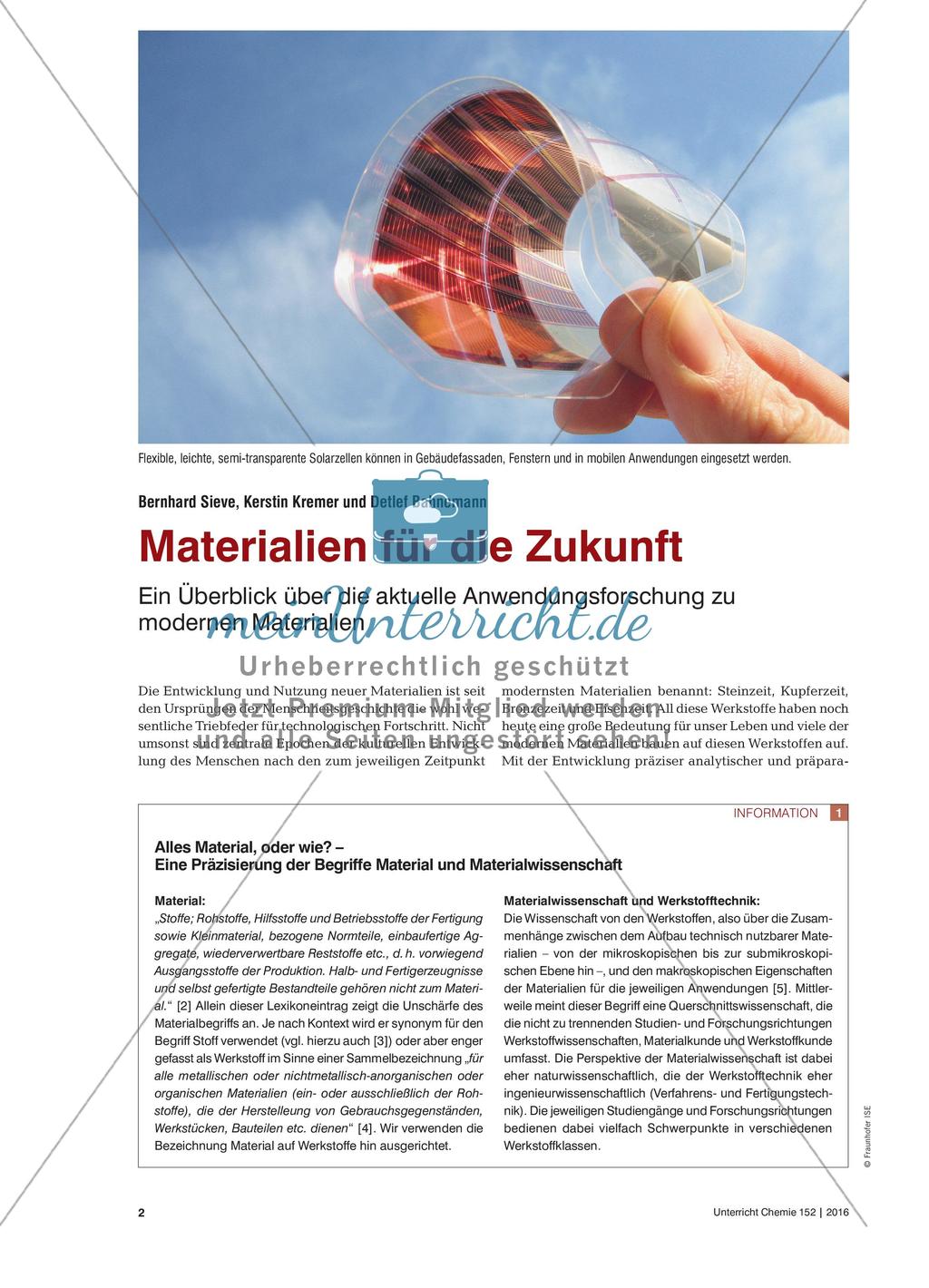 Materialien für die Zukunft - Ein Überblick über die aktuelle Anwendungsforschung zu modernen Materialien Preview 1