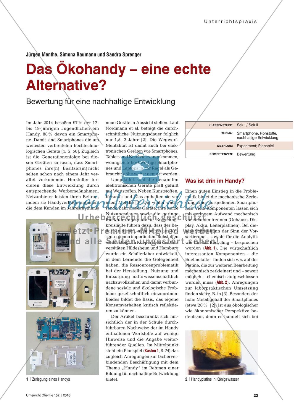Das Ökohandy – eine echte Alternative?: Bewertung für eine nachhaltige Entwicklung Preview 1