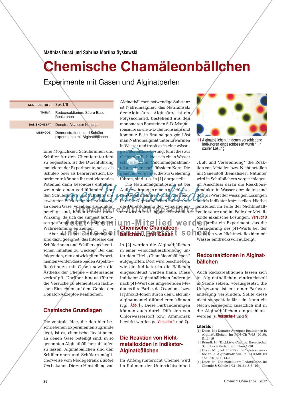 Chemische Chamäleonbällchen - Experimente mit Gasen und Alginatperlen Preview 1