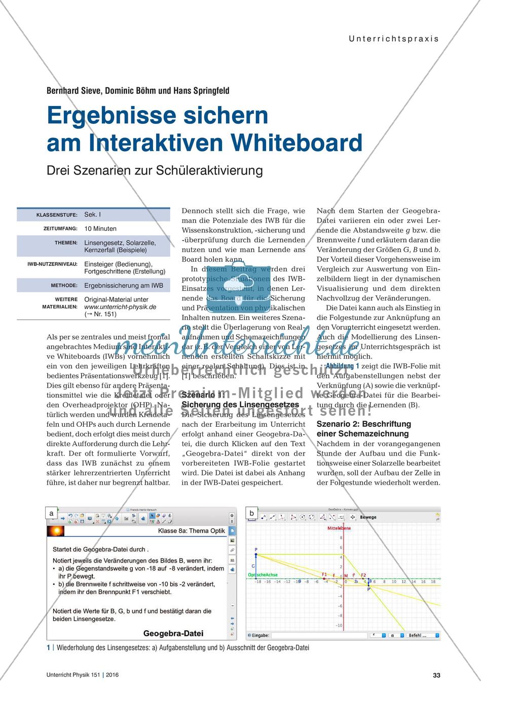 Ergebnisse sichern am Interaktiven Whiteboard - Drei Szenarien zur Schüleraktivierung Preview 1